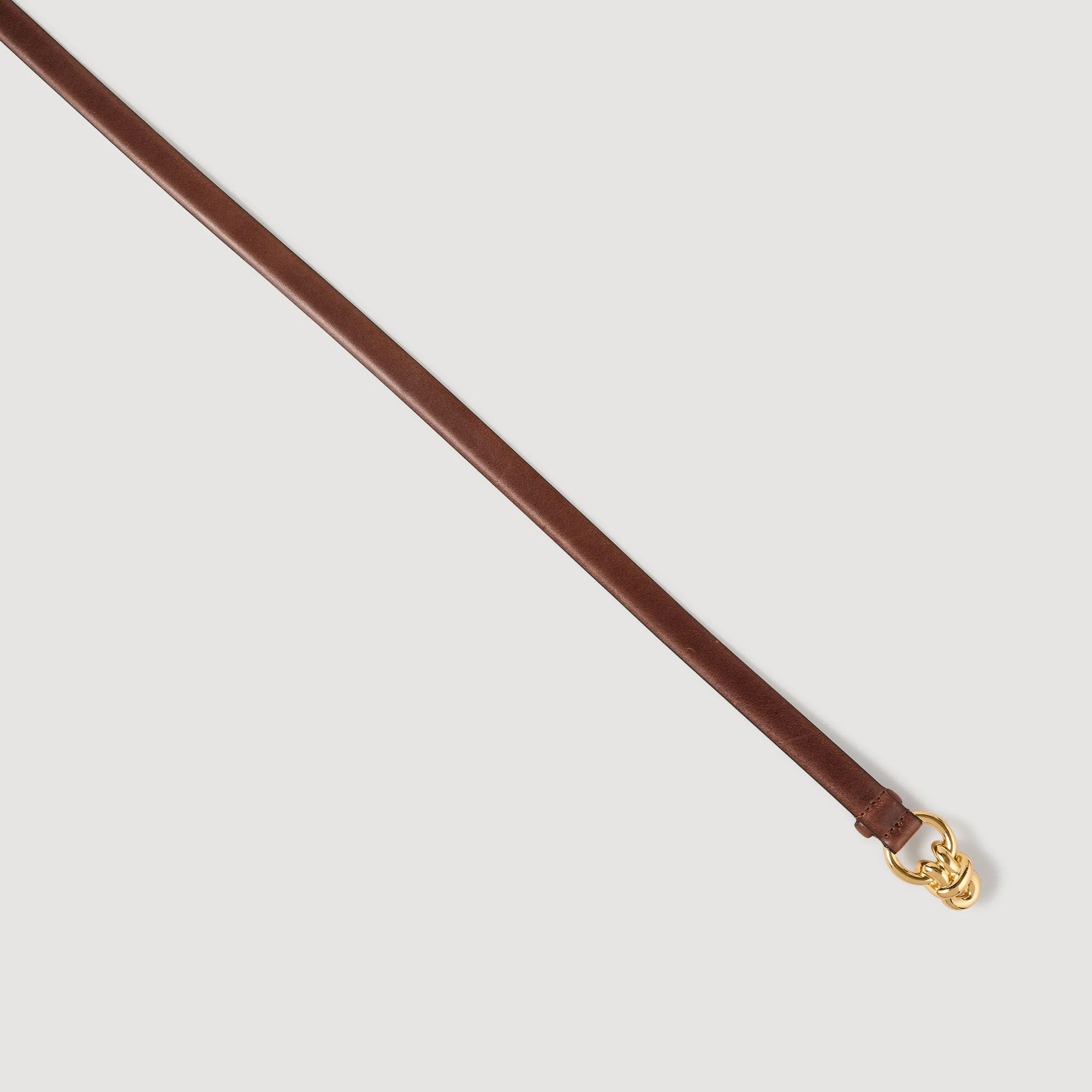 Strapontin Slim Leather Belt Brown - Image 2