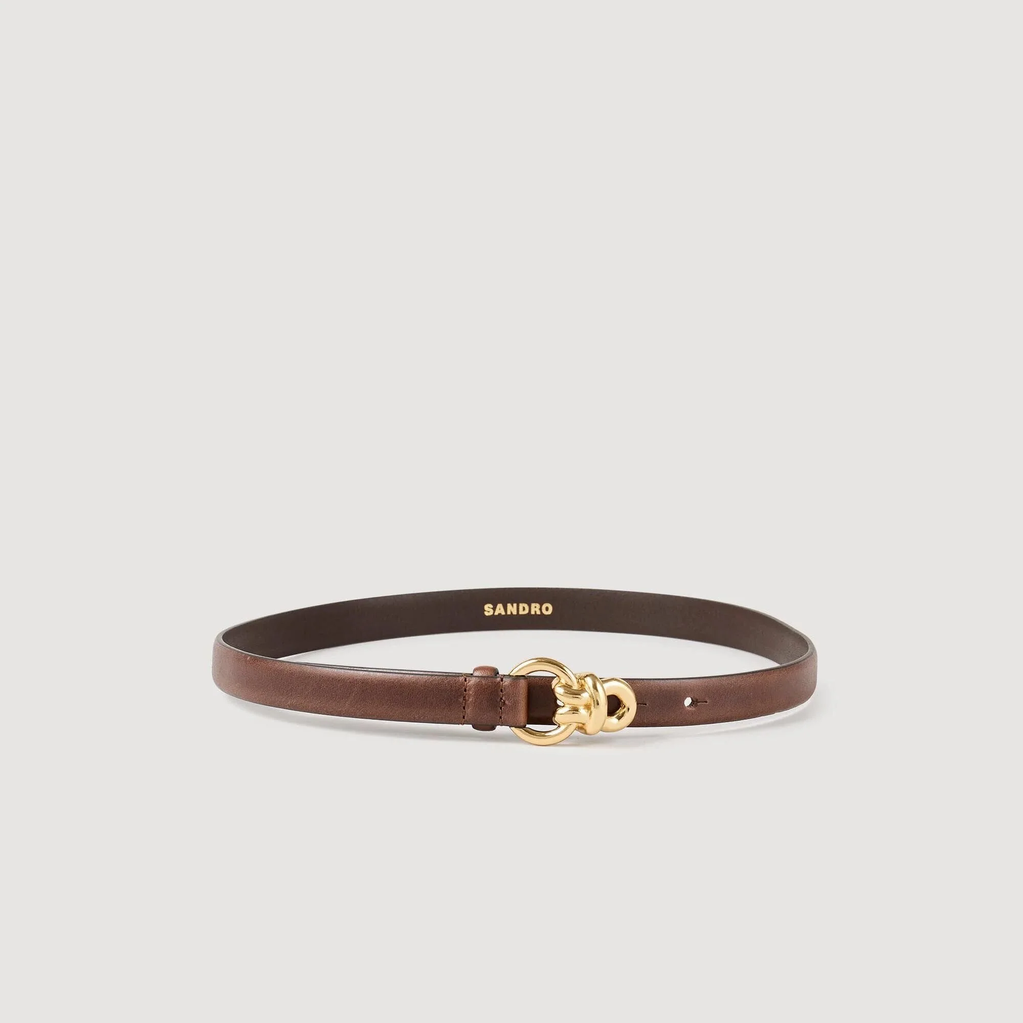 Strapontin Slim Leather Belt Brown - Image 3