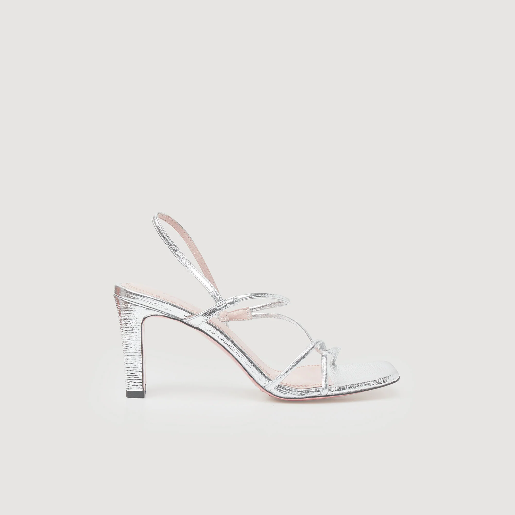 Fayesilver Metallic Leather Sandals Silver