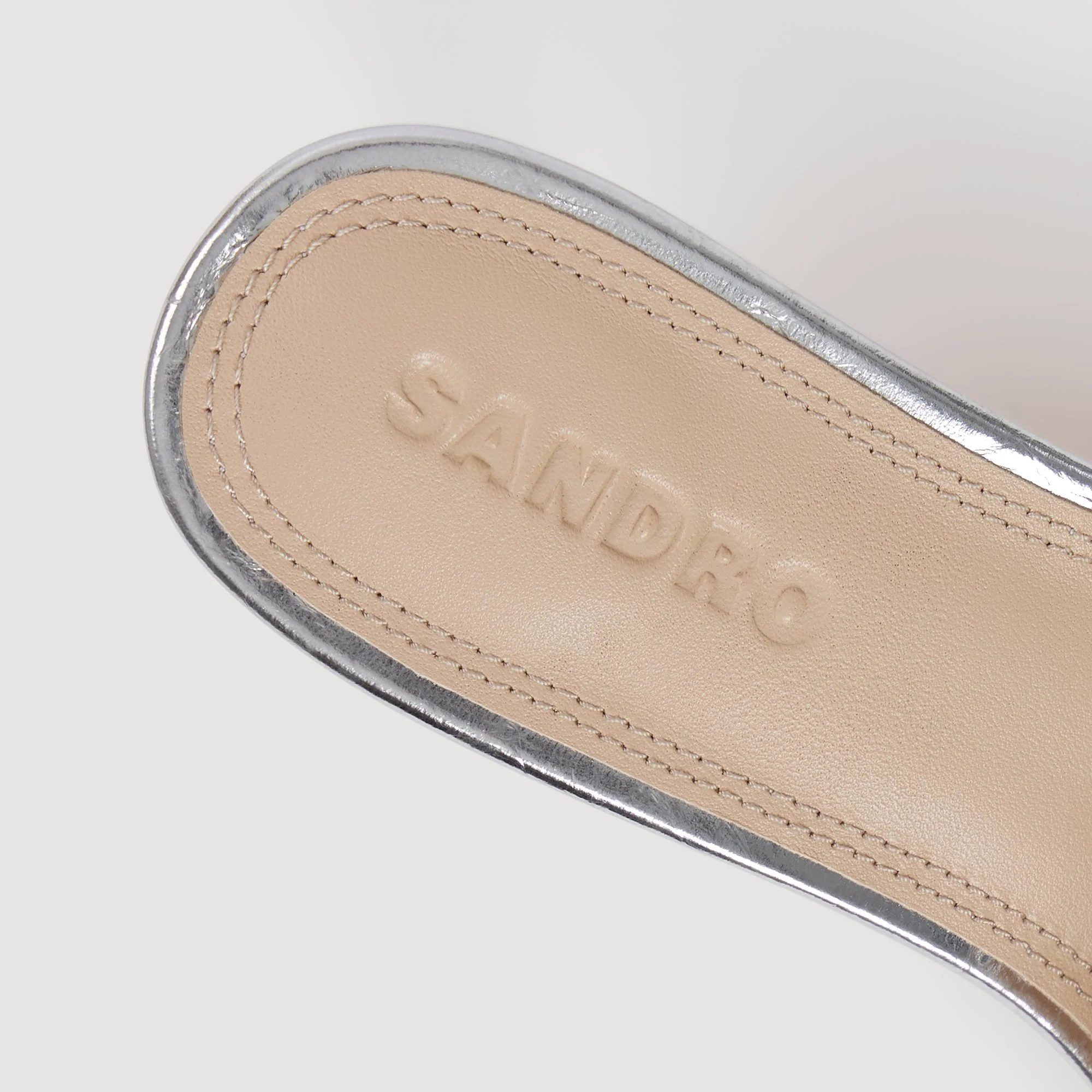 Lovely Metallic Leather Mules Silver - Image 4