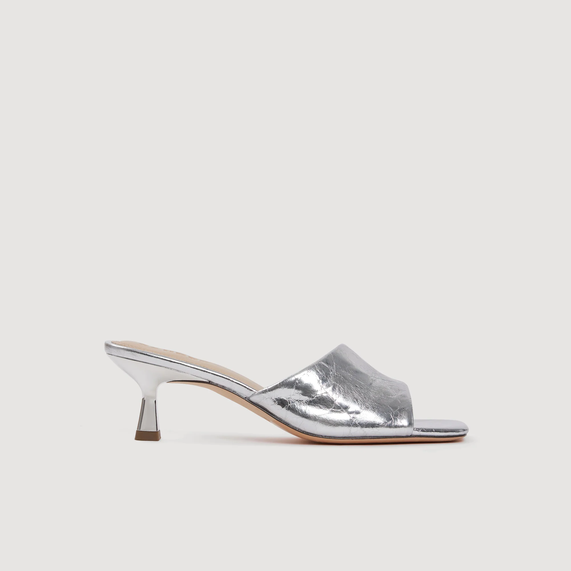 Lovely Metallic Leather Mules Silver - Image 6