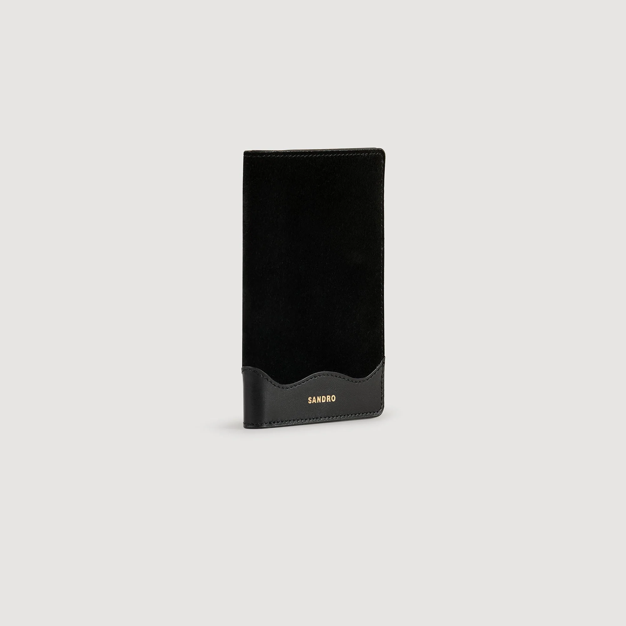 Jet-Lag Leather And Suede Passport Case Black - Image 2