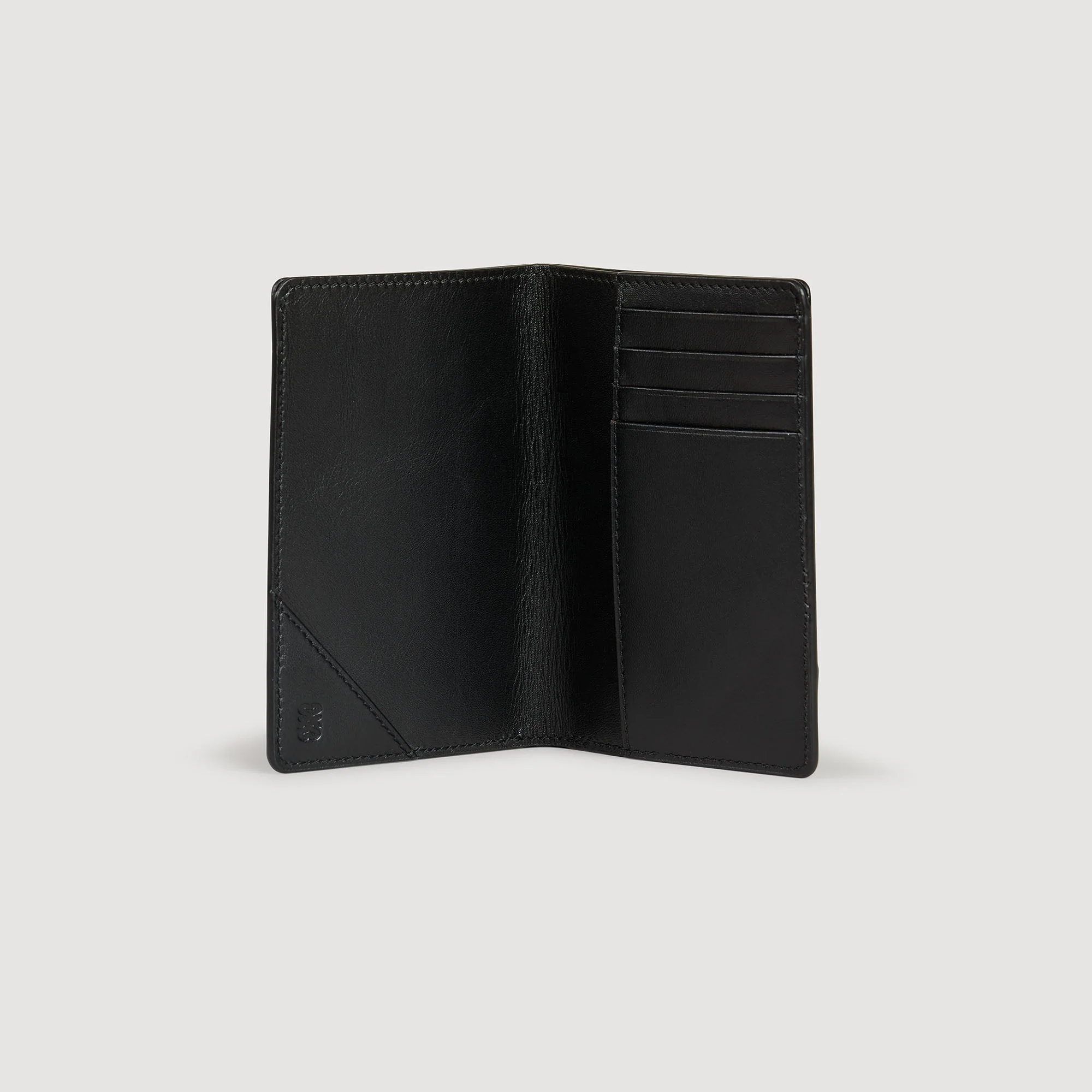 Jet-Lag Leather And Suede Passport Case Black - Image 3