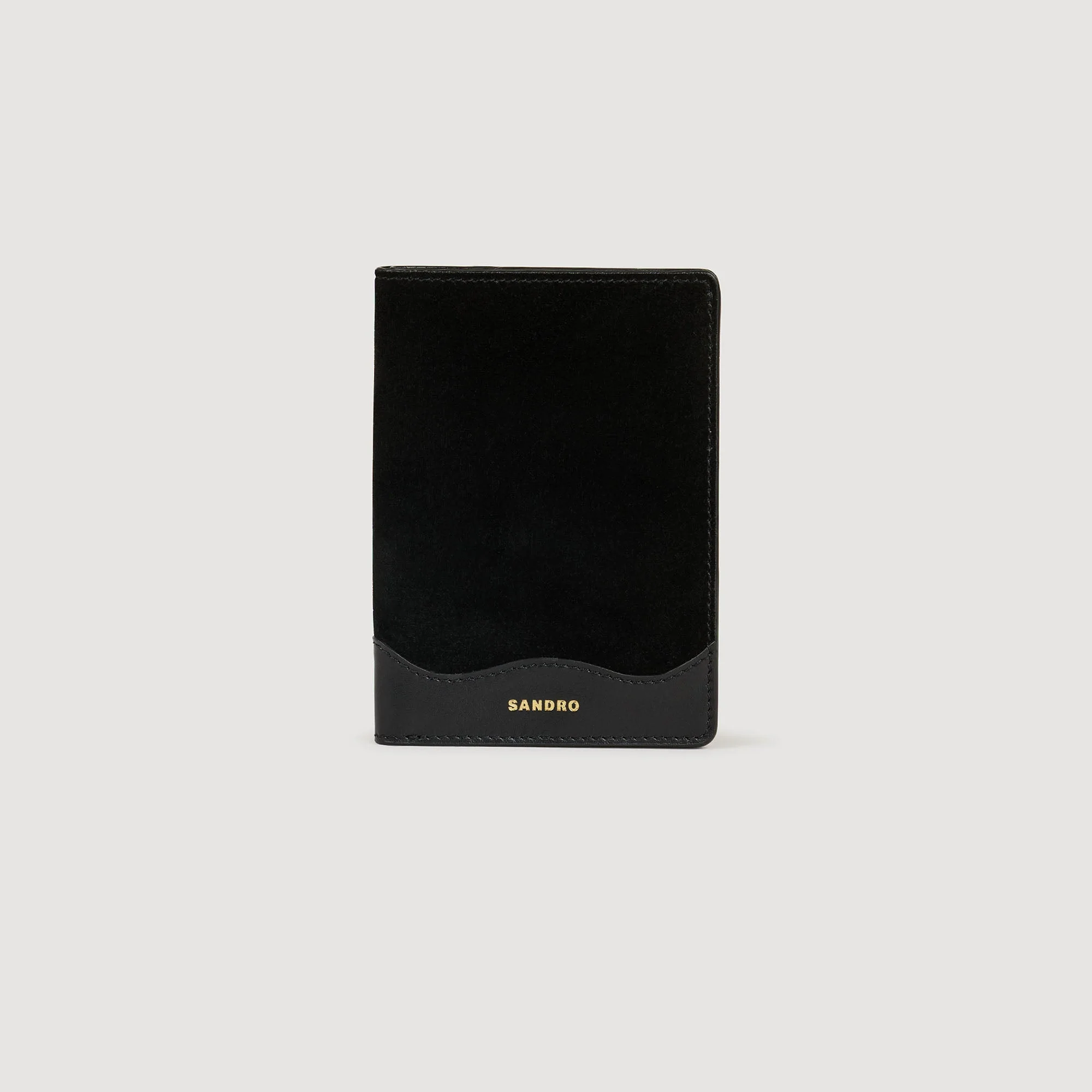 Jet-Lag Leather And Suede Passport Case Black - Image 4