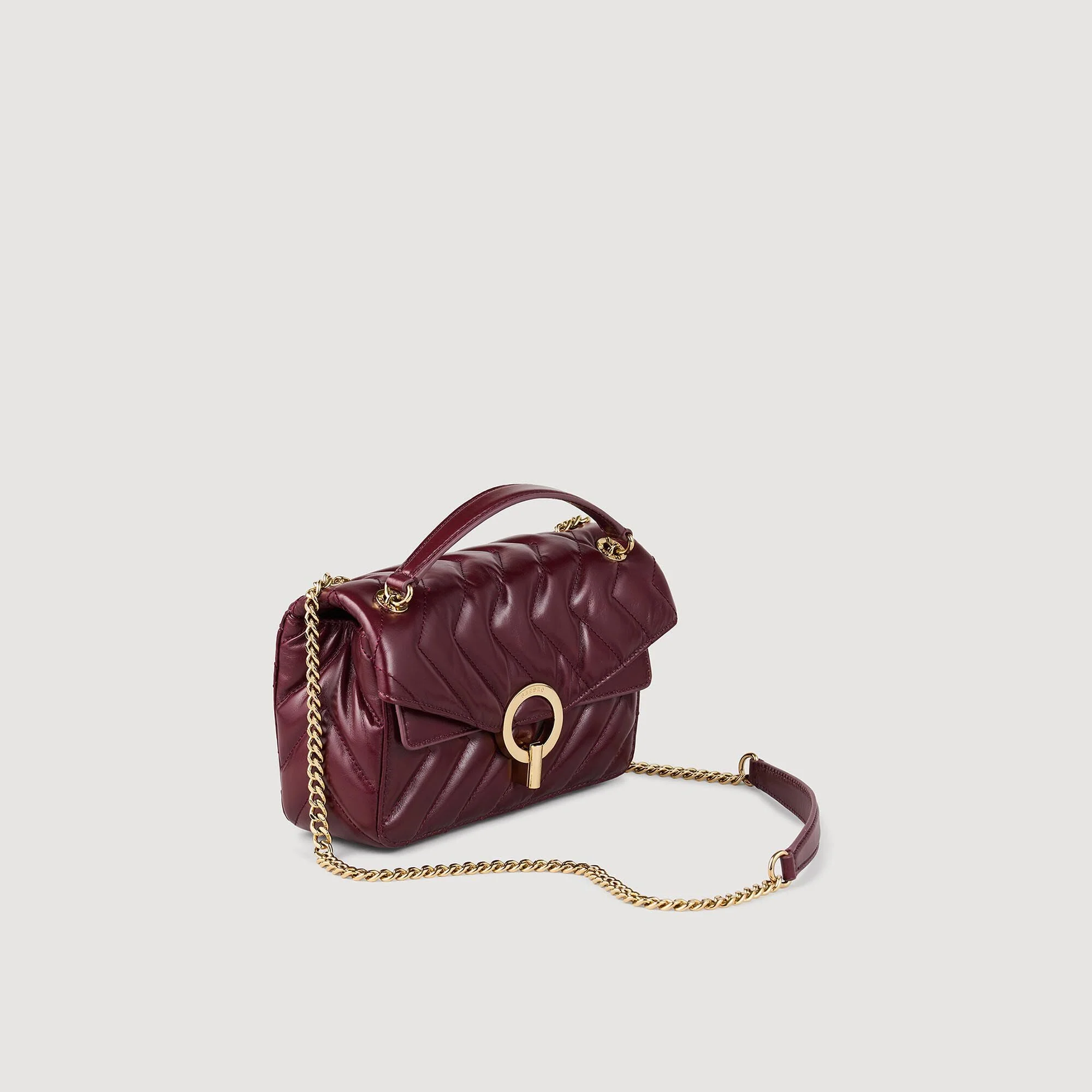 Yza Pm Yza Small Plain Leather Bag Bordeaux - Image 3