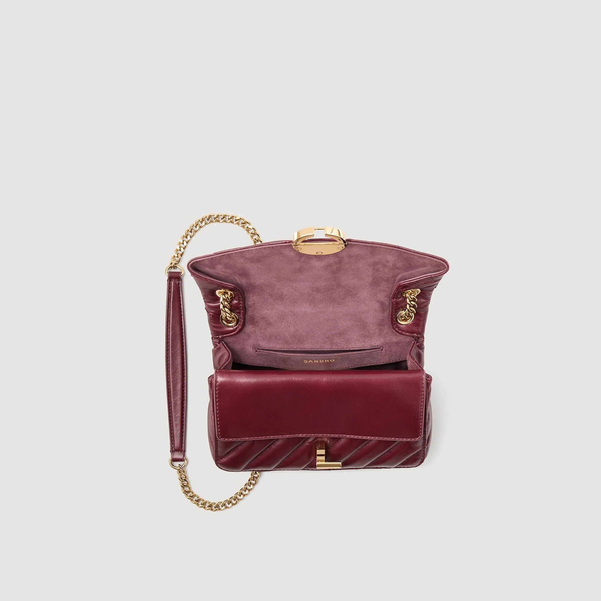Yza Pm Yza Small Plain Leather Bag Bordeaux - Image 5