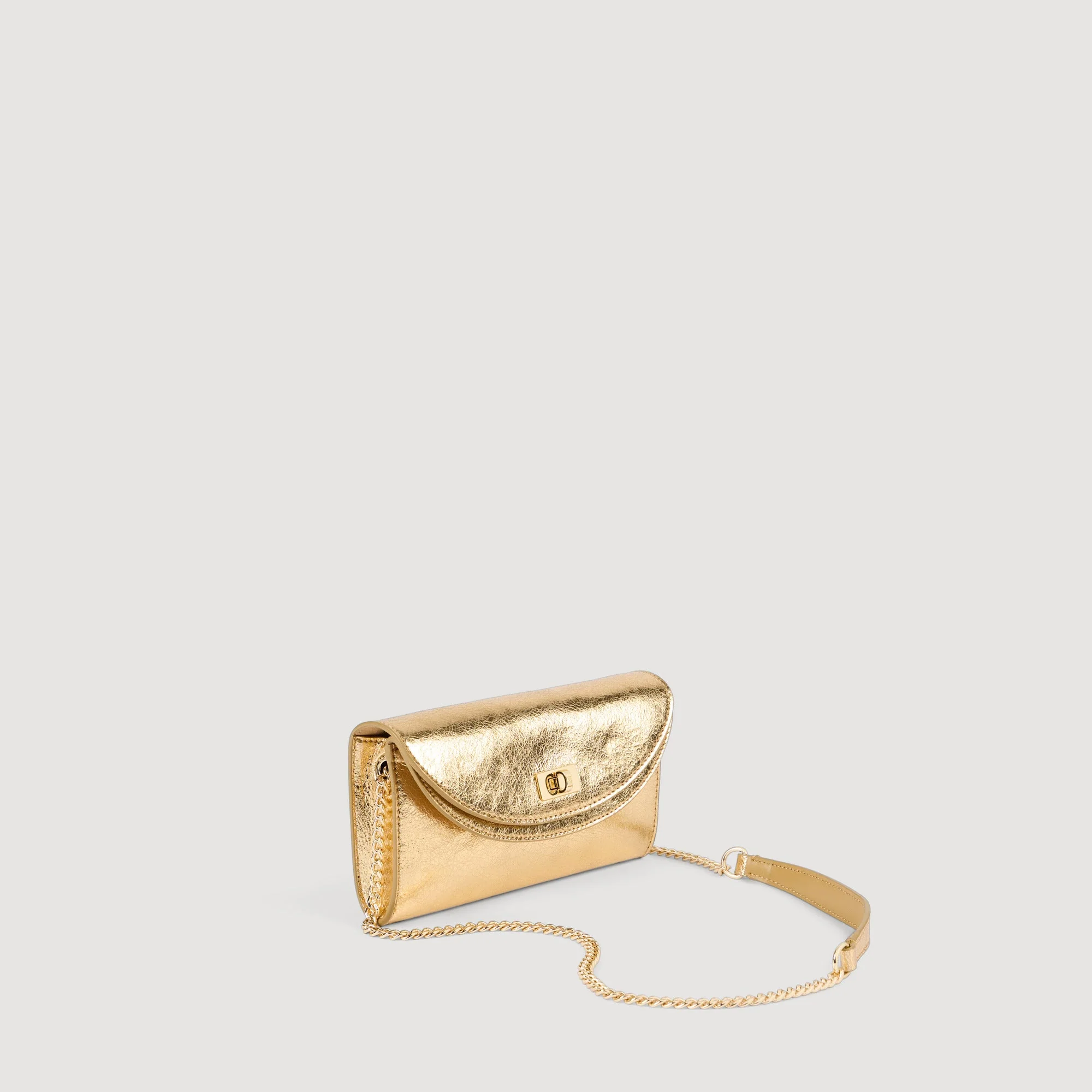 Le Mambo Pocket Mambo Metallic Leather Clutch Gold - Image 2