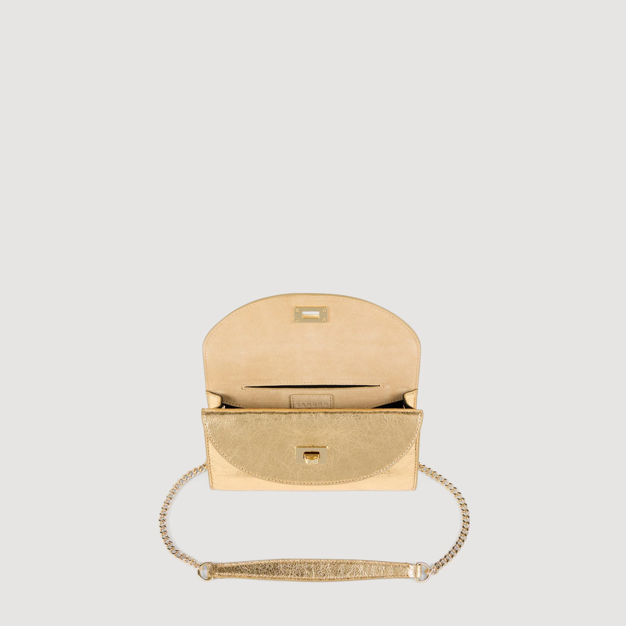 Le Mambo Pocket Mambo Metallic Leather Clutch Gold - Image 4