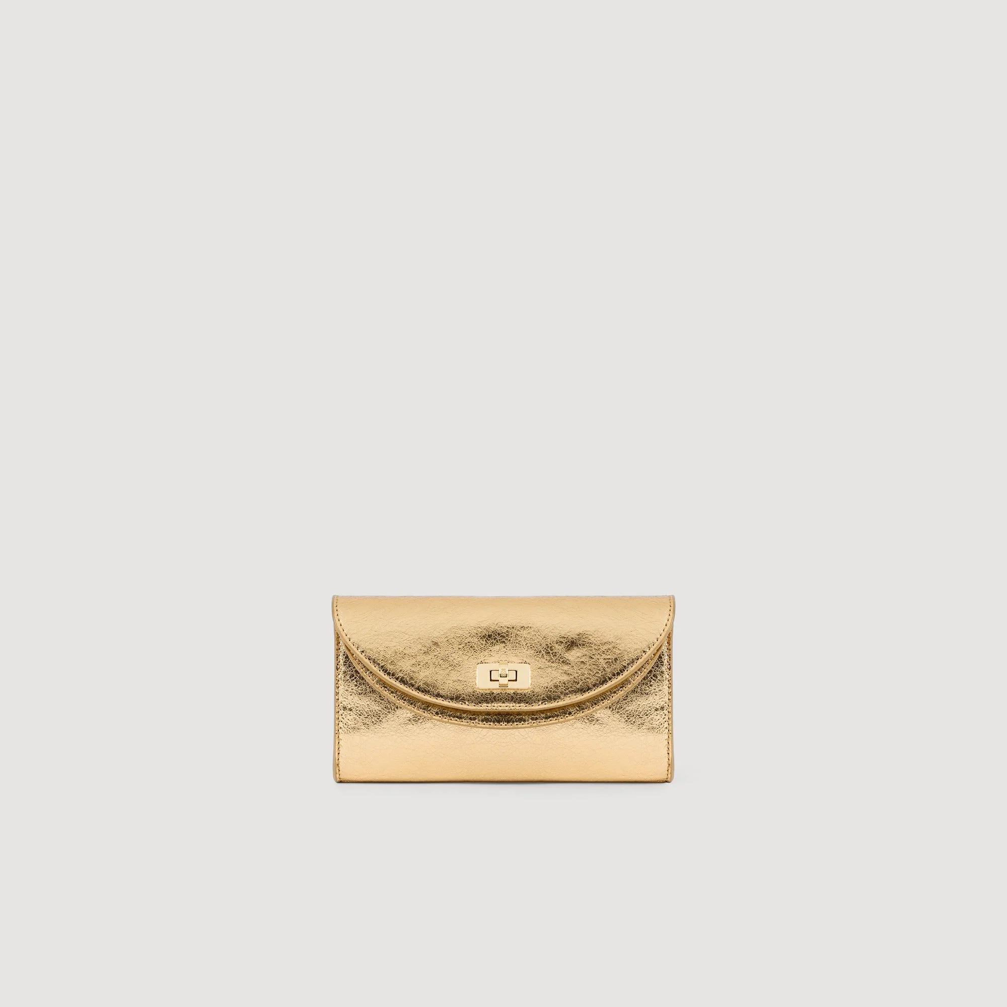 Le Mambo Pocket Mambo Metallic Leather Clutch Gold - Image 6