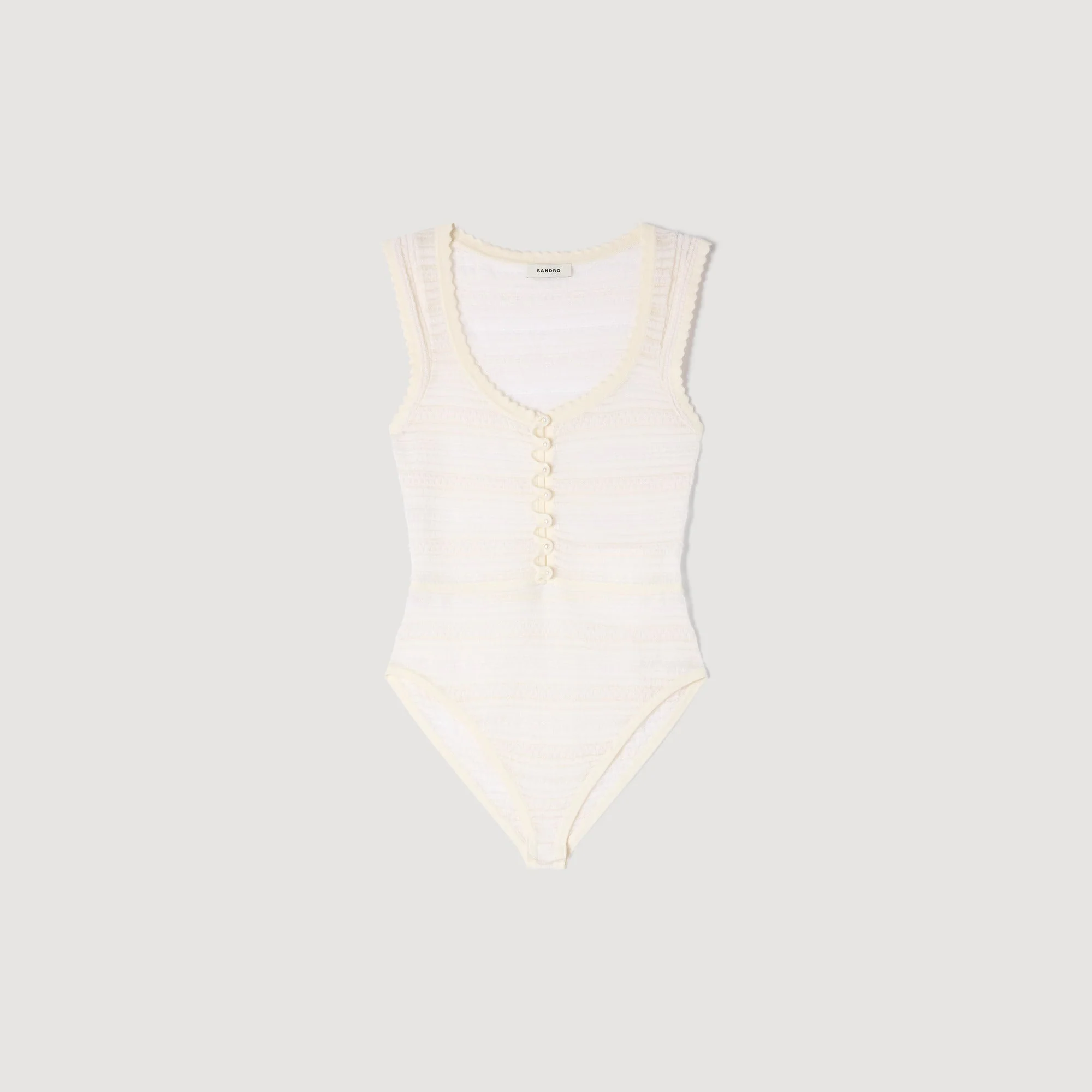 Zandaya Knit Bodysuit Ecru - Image 6