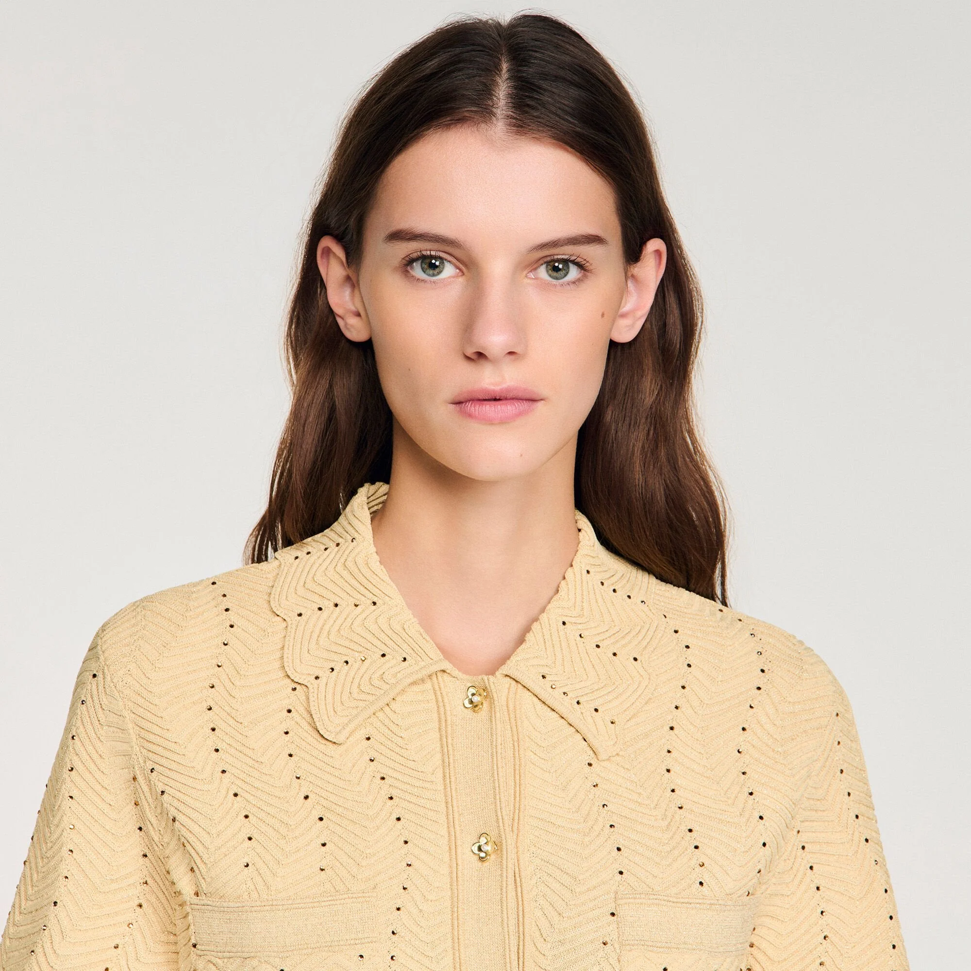 Lola Strass Cardigan Gold - Image 3