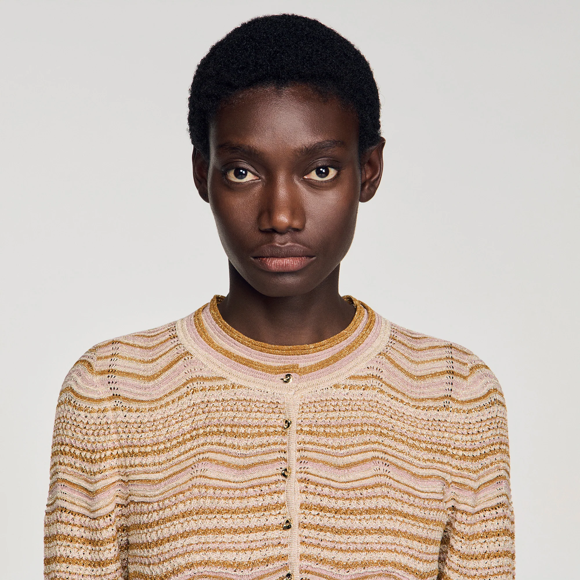 Raffaelo Decorative Knit Cardigan Brown - Image 3