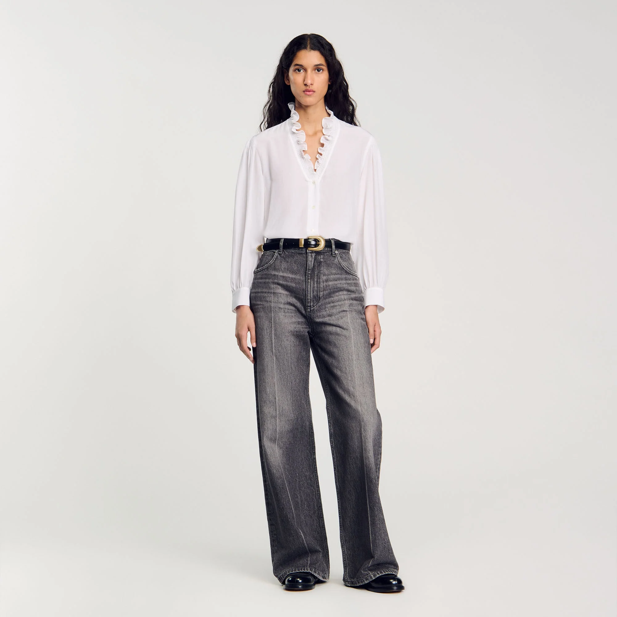 Lisandro Floaty Silk Shirt White