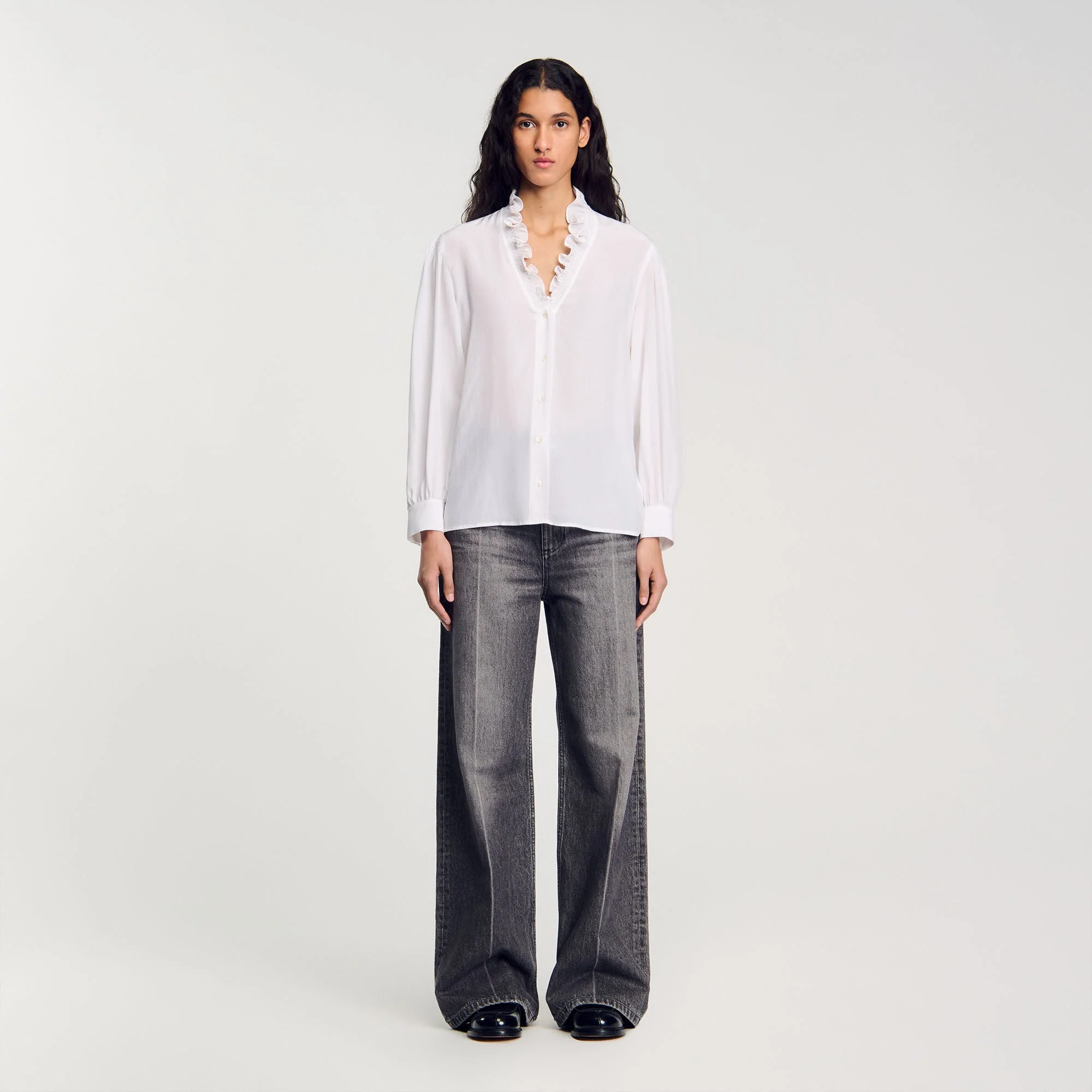 Lisandro Floaty Silk Shirt White - Image 2