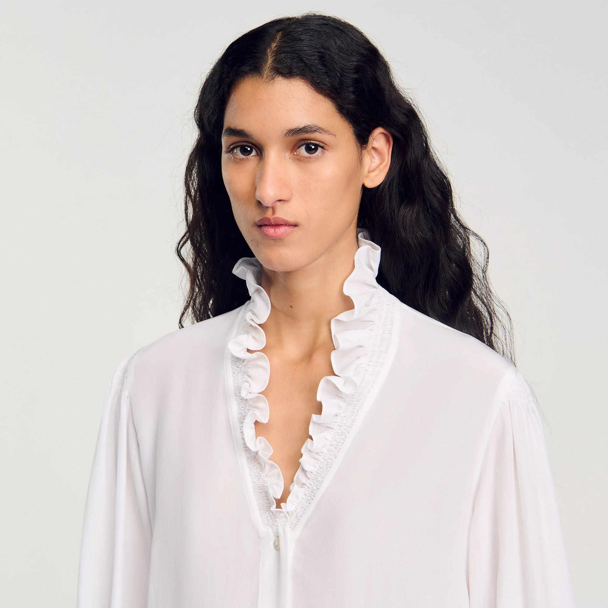 Lisandro Floaty Silk Shirt White - Image 3