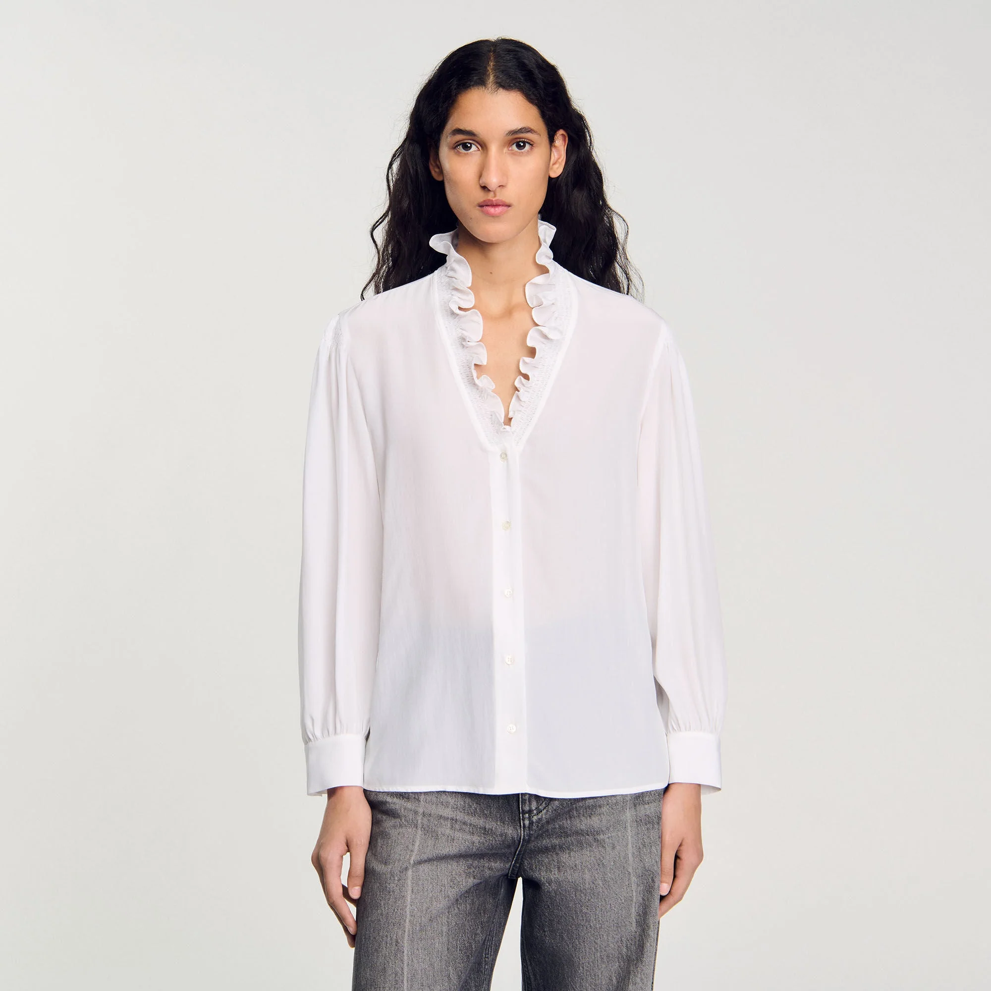 Lisandro Floaty Silk Shirt White - Image 4