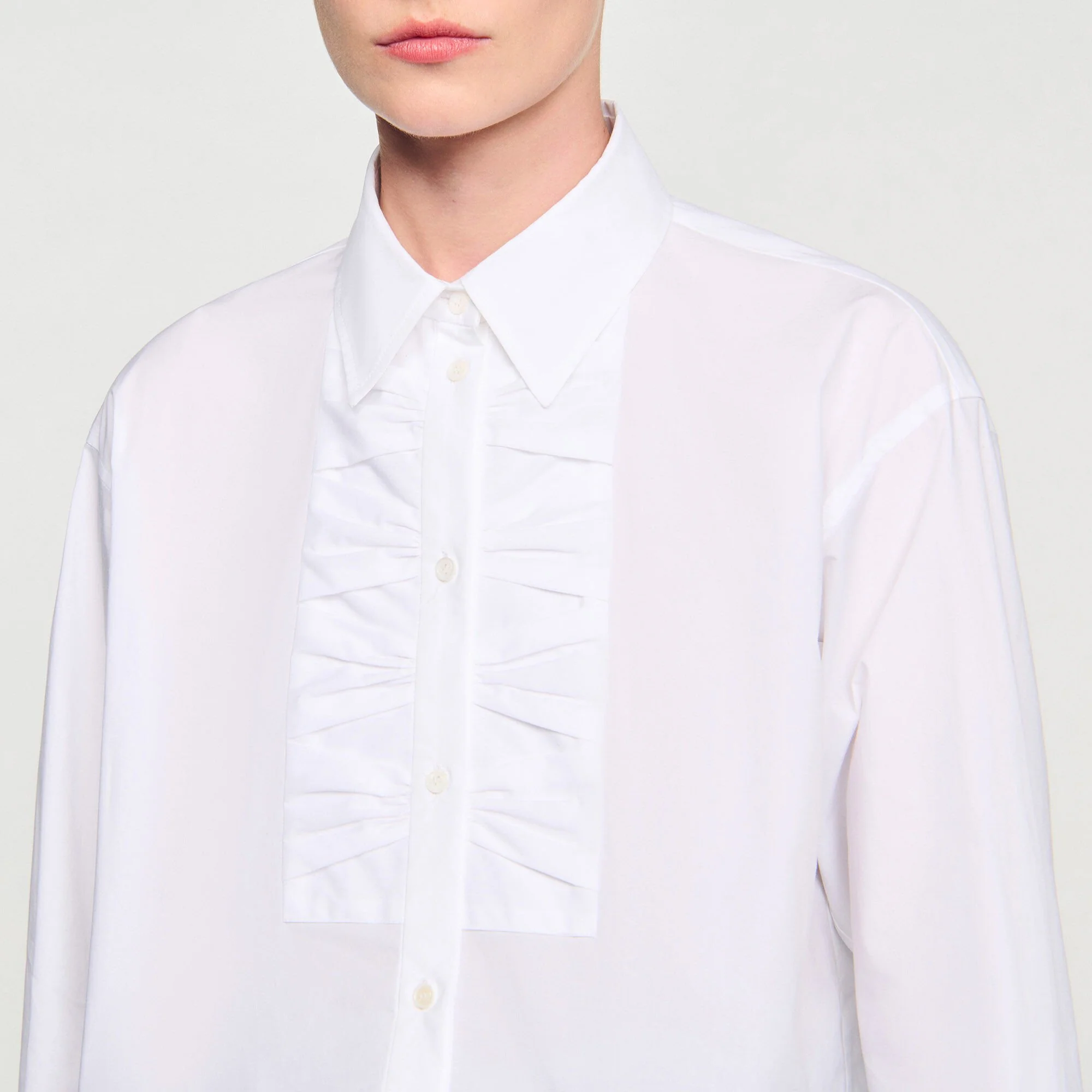 Noeuela Cropped Shirt With Bow Details White - Image 3