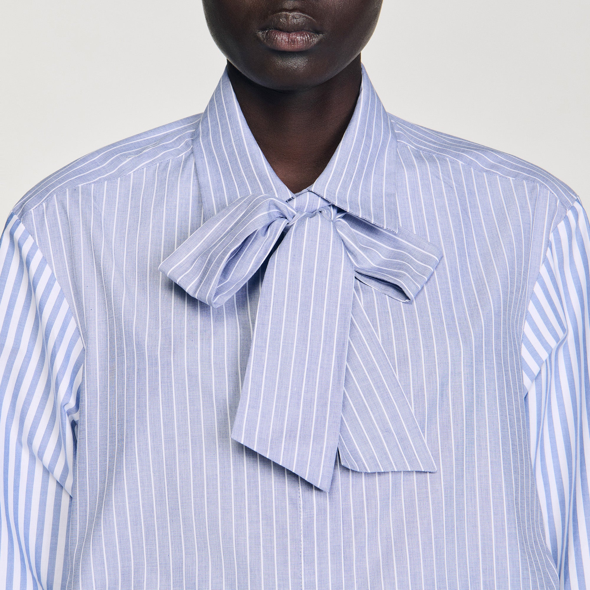 Isilys Striped tie shirt Blu / White - Image 3
