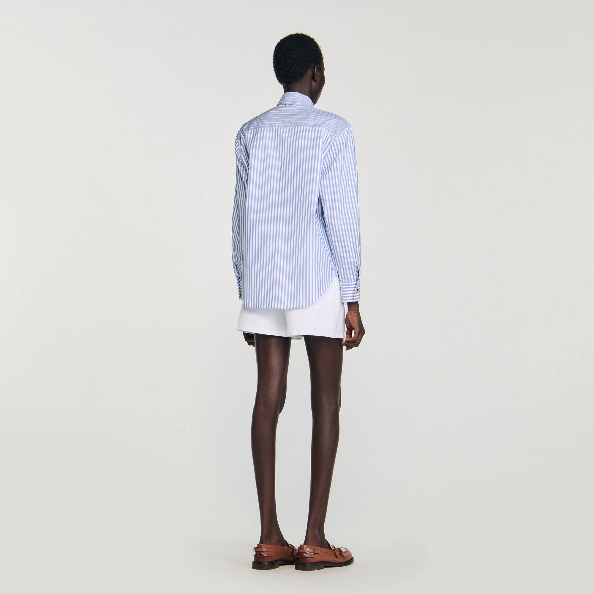 Isilys Striped tie shirt Blu / White - Image 5