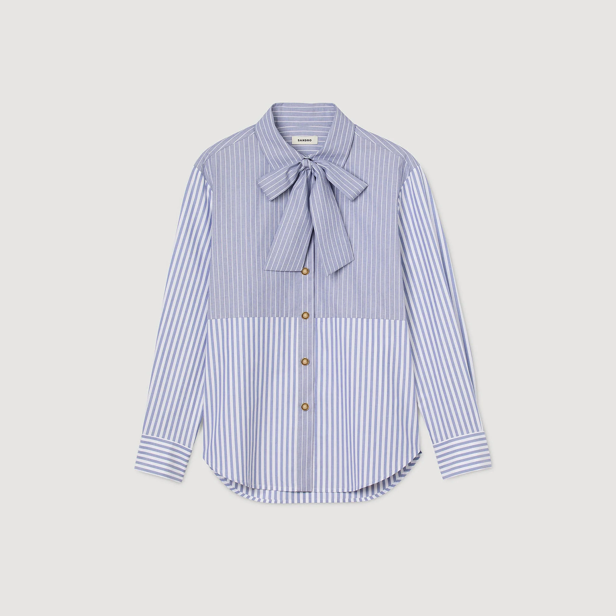 Isilys Striped tie shirt Blu / White - Image 6