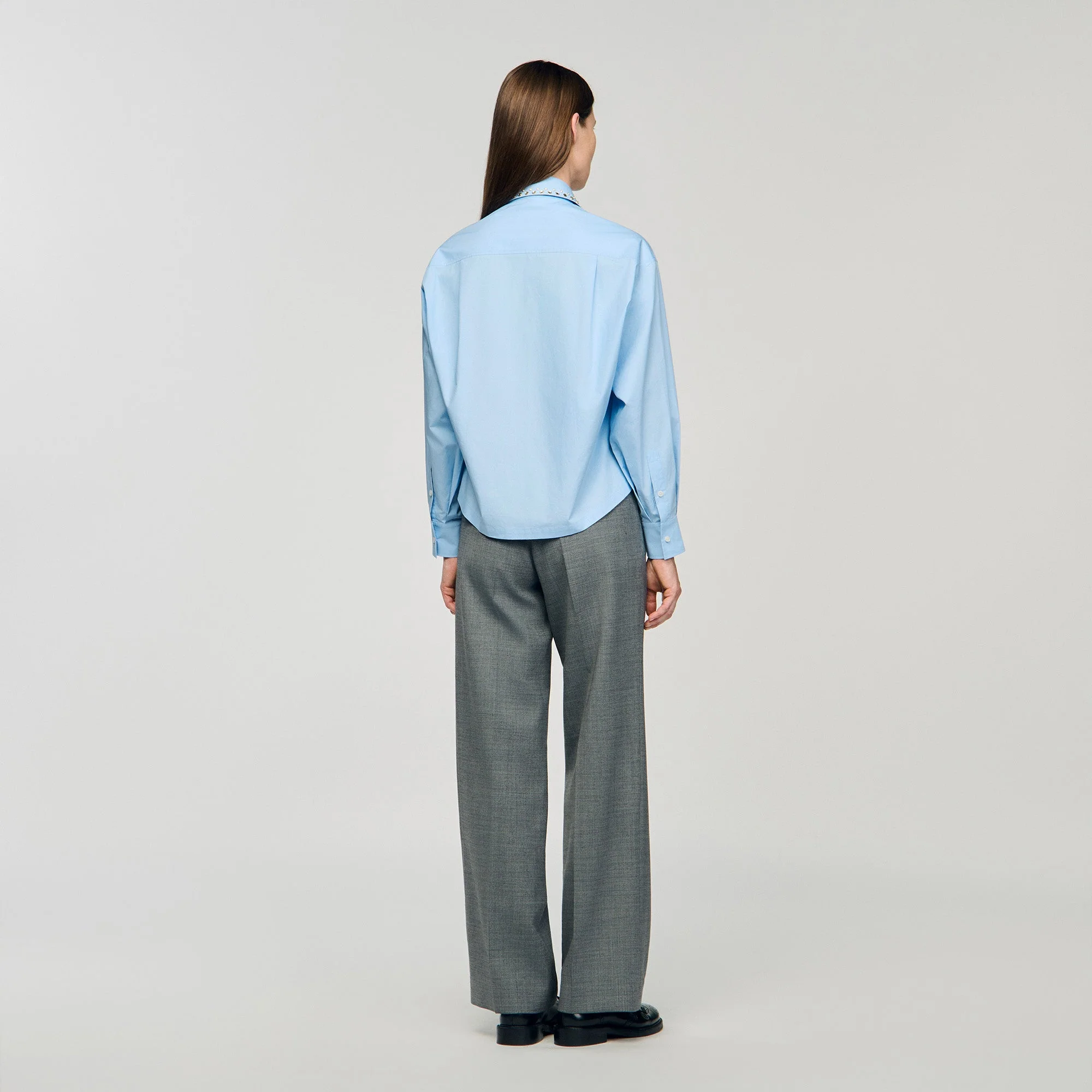 Eloane Rhinestone shirt Sky Blue - Image 5