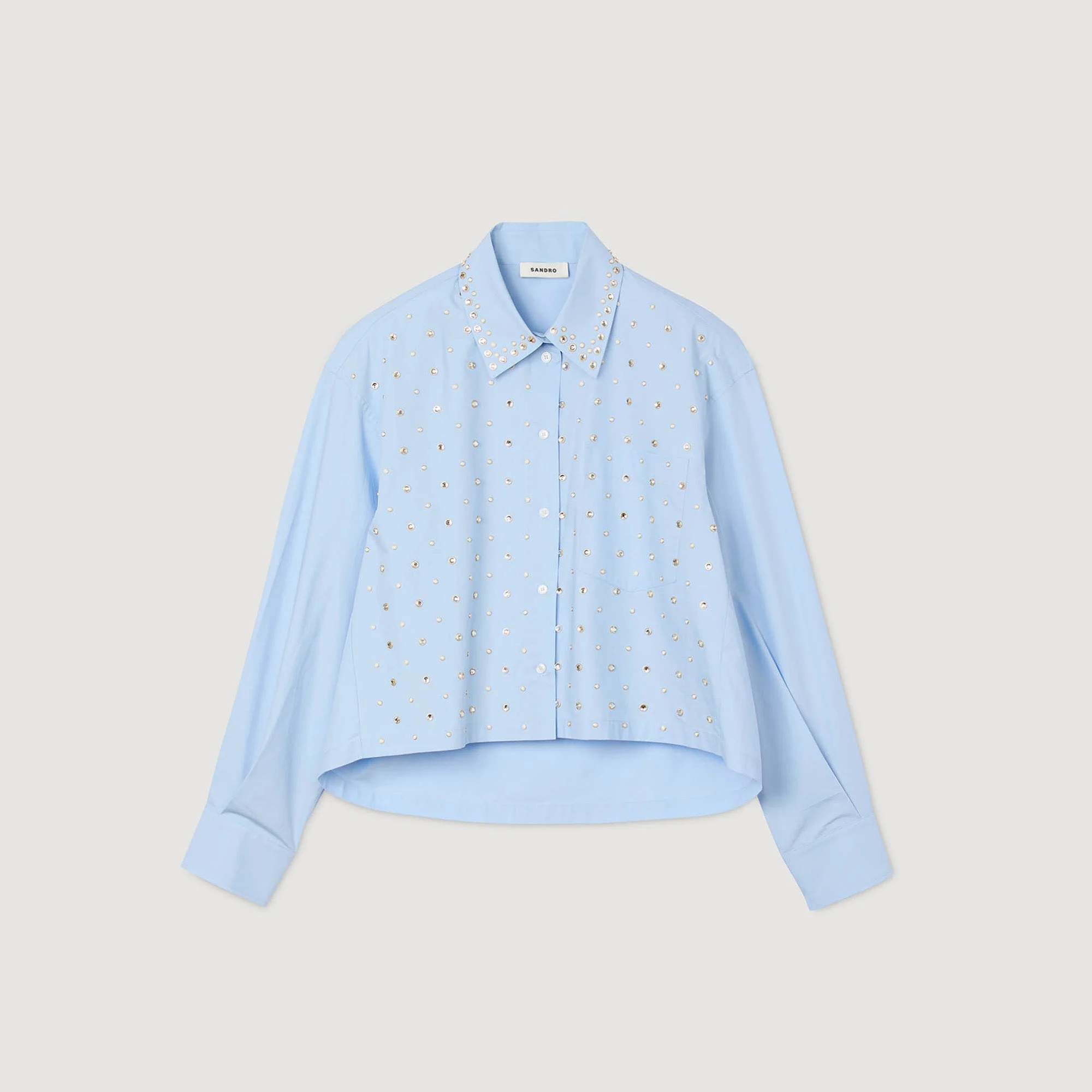 Eloane Rhinestone shirt Sky Blue - Image 6