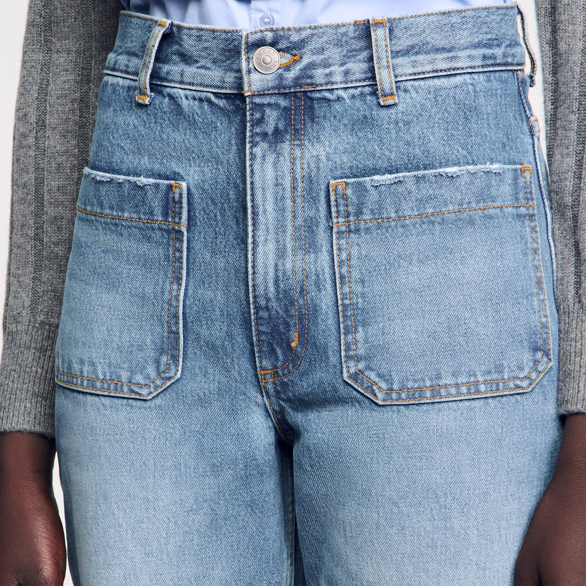 Moore Flared Faded Jeans Blue Jeans - Image 3