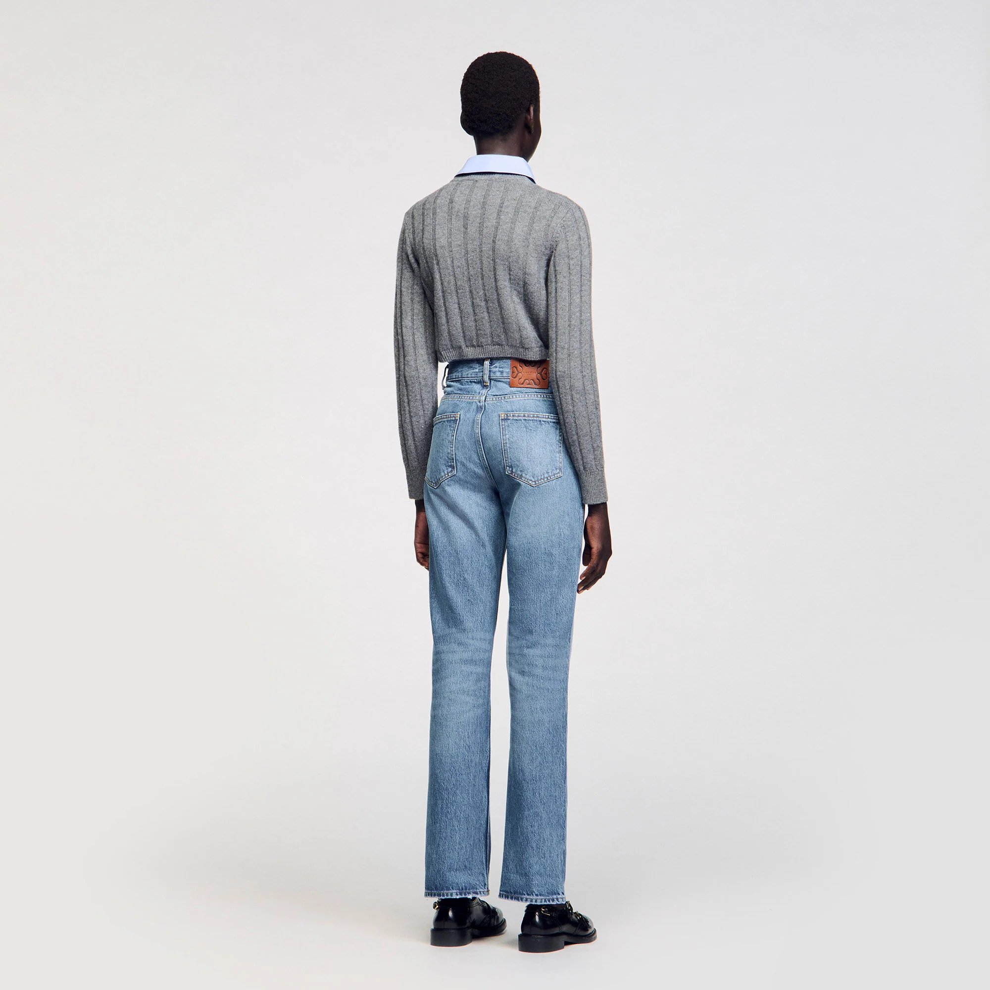 Moore Flared Faded Jeans Blue Jeans - Image 5