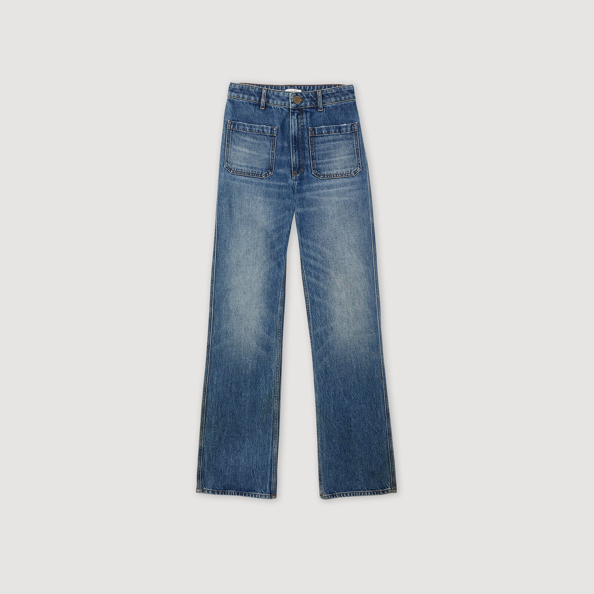 Moore Flared Faded Jeans Blue Jeans - Image 6