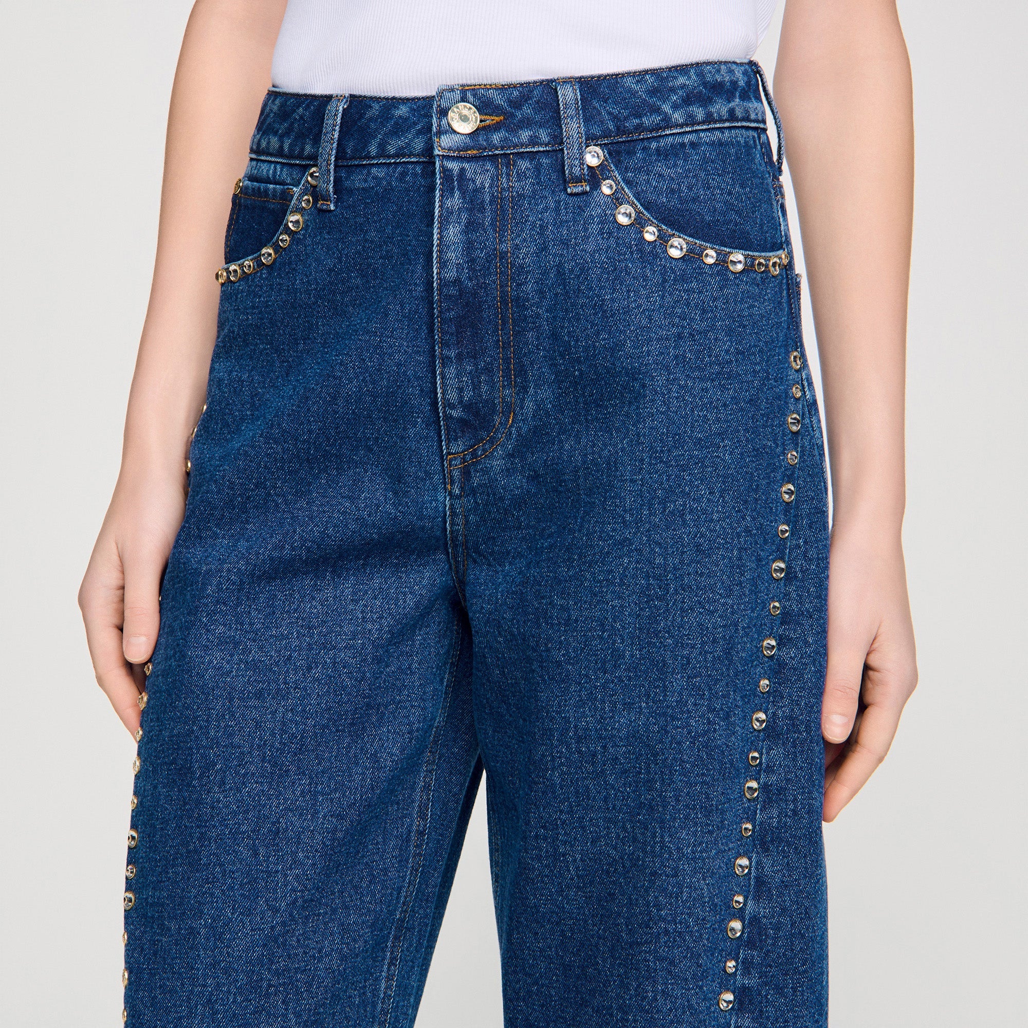 Tomy Rhinestone Barrel Jeans Blue Jean - Image 3