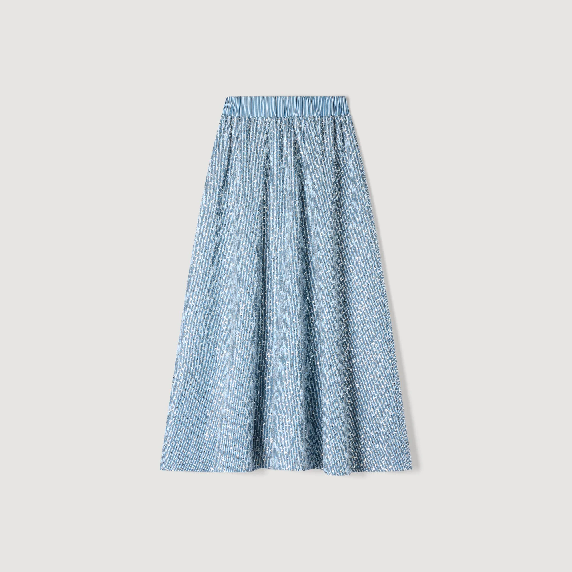 Isea Long Sequined Skirt Blue - Image 6
