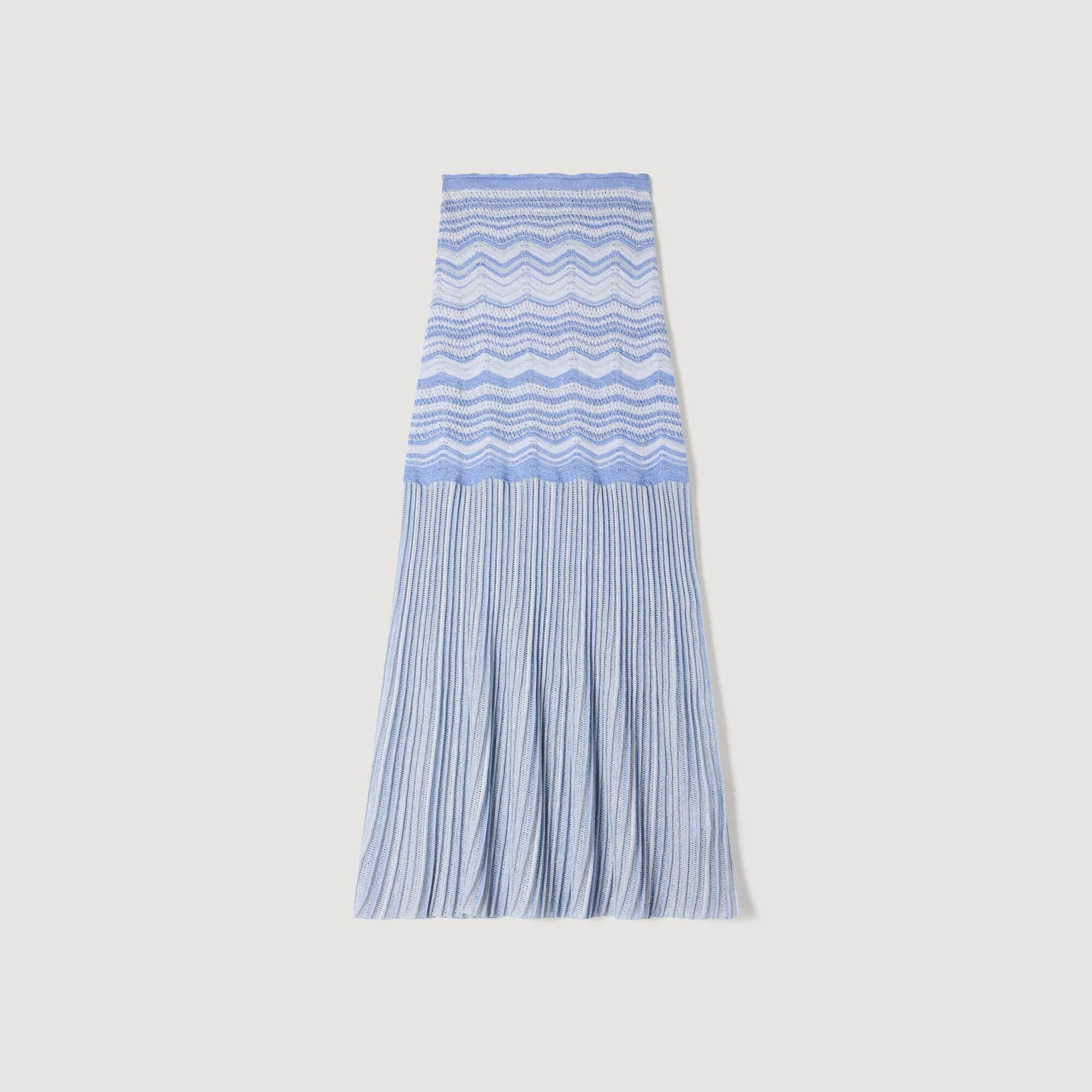 Davinna Long Decorative Knit Skirt Sky Blue - Image 6