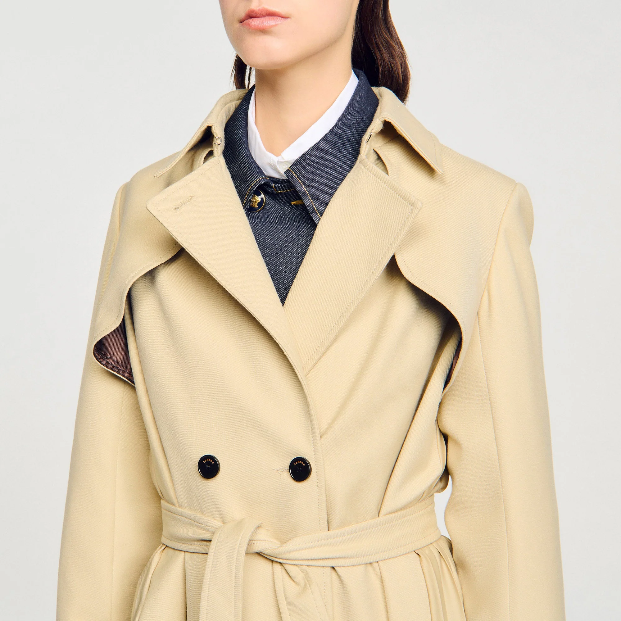 Simon Belted double-breasted trench Beige - Image 3