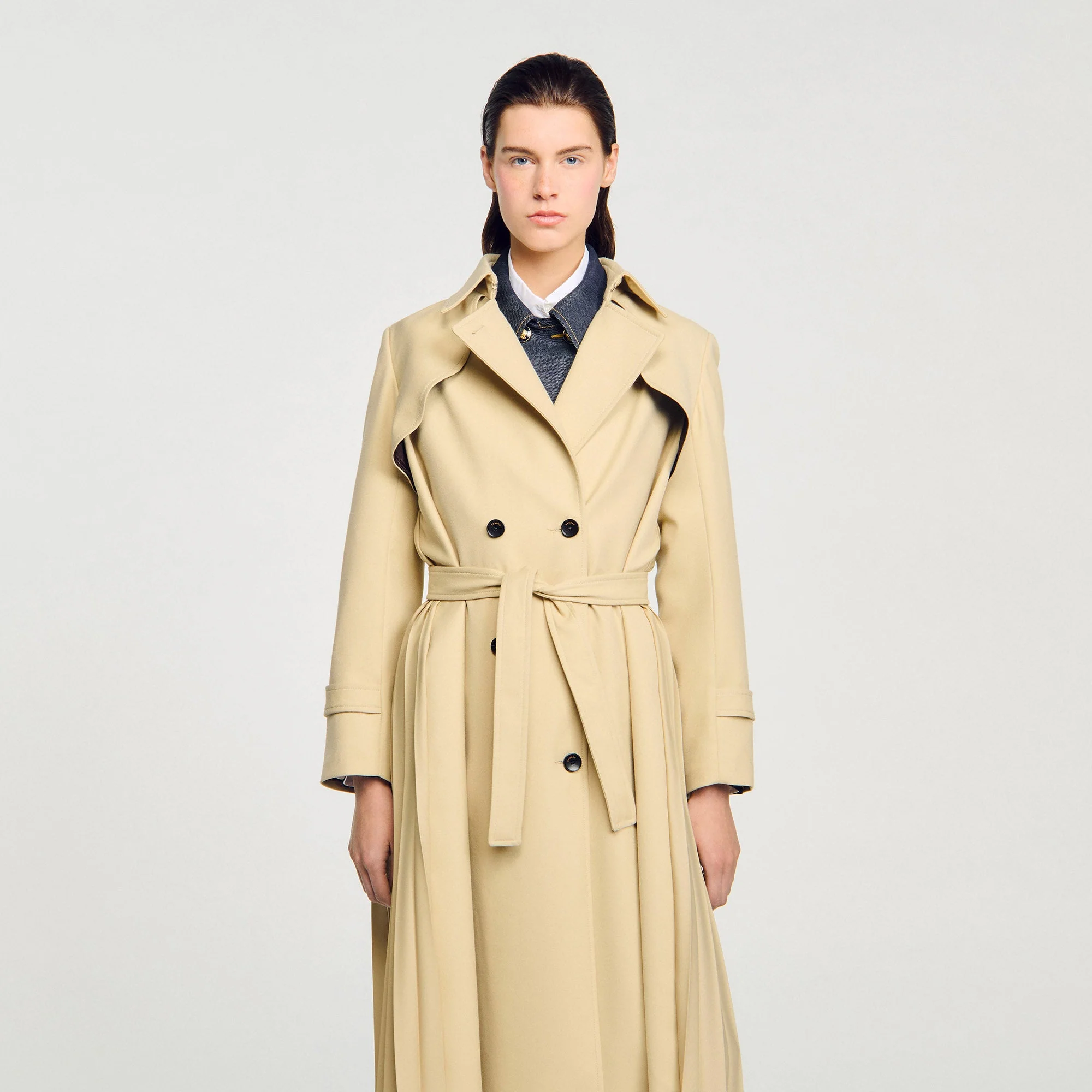 Simon Belted double-breasted trench Beige - Image 4