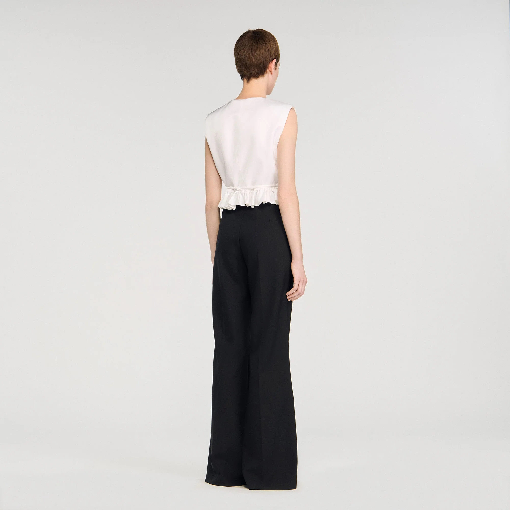 Manhattan Satin Stripe Suit Trousers Black - Image 3