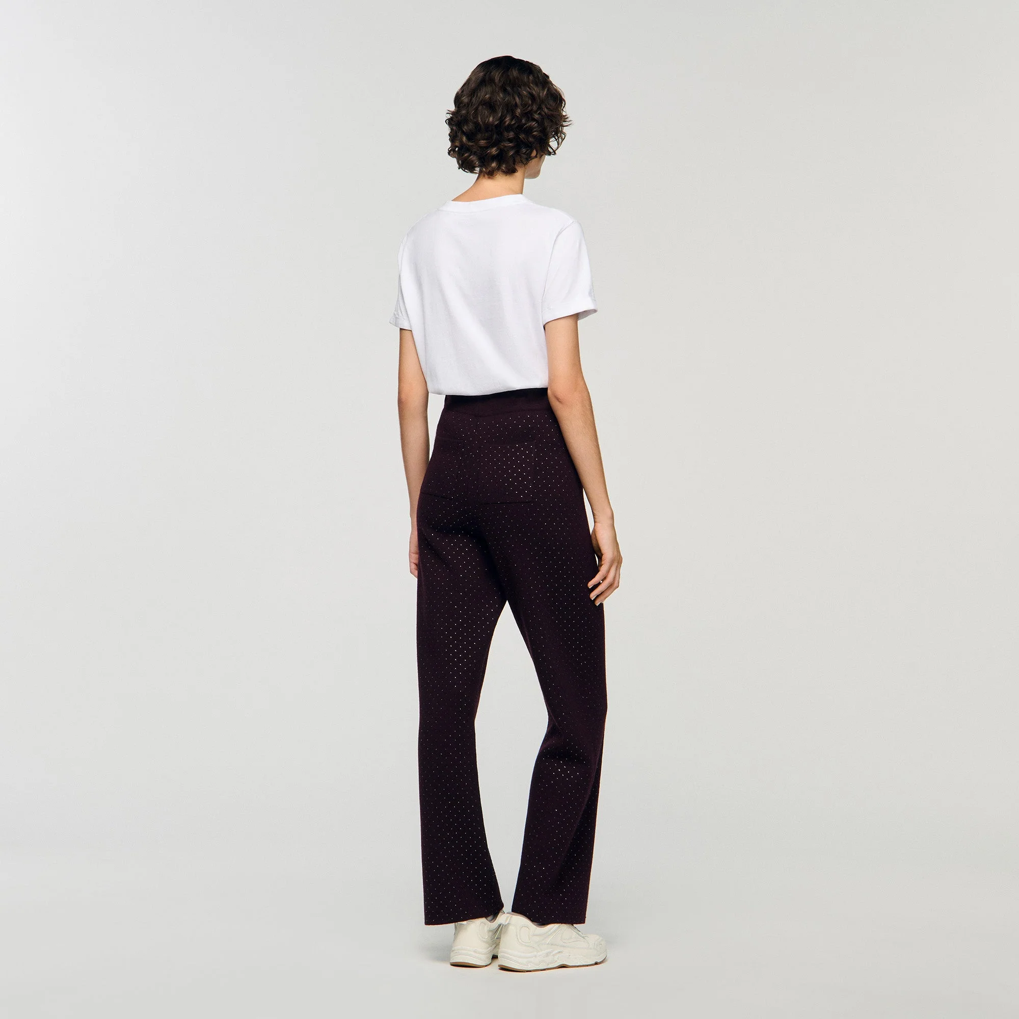 Vadim Knit Rhinestone-Covered Trousers Light Purple - Image 5
