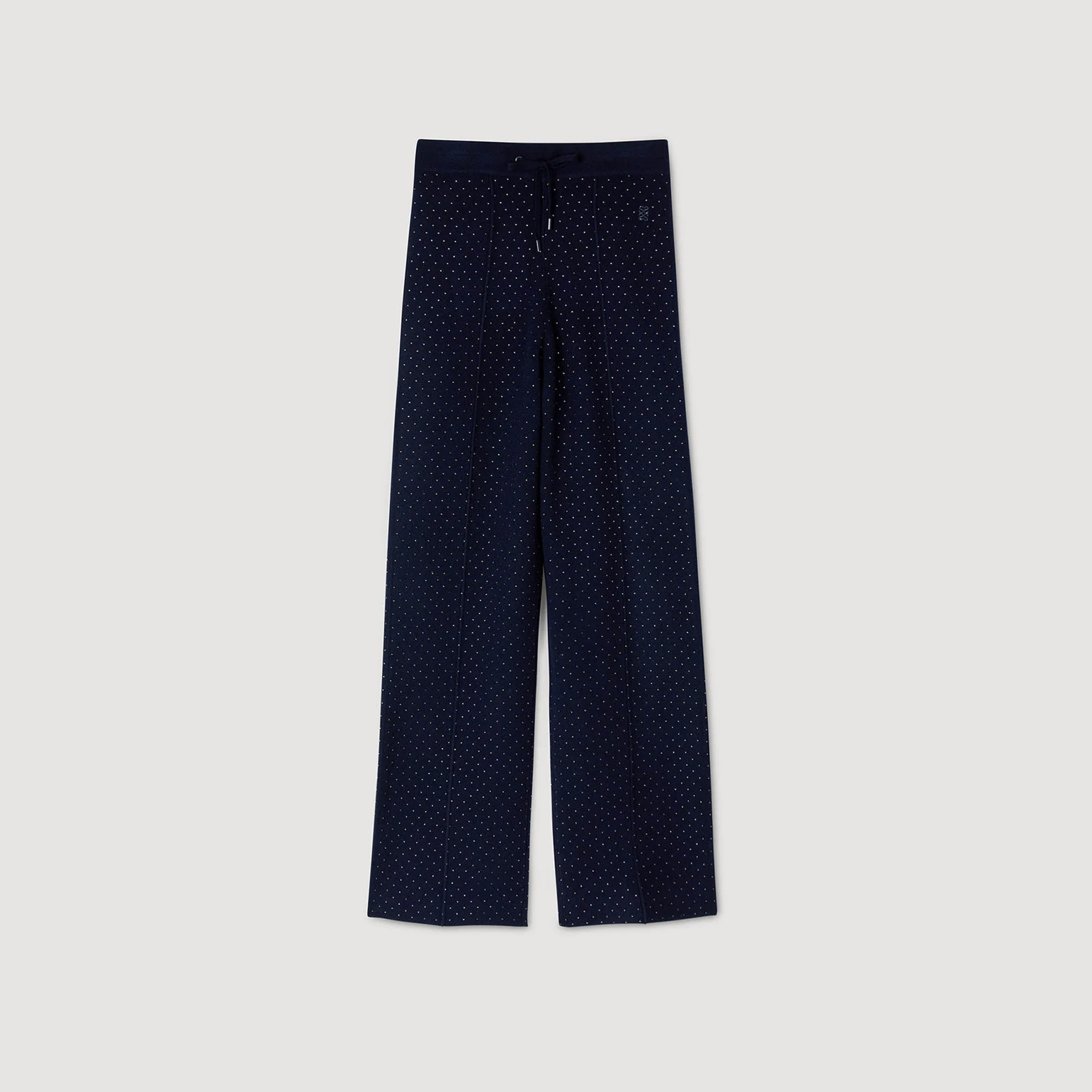 Vadim Knit Rhinestone-Covered Trousers Navy Blue - Image 7