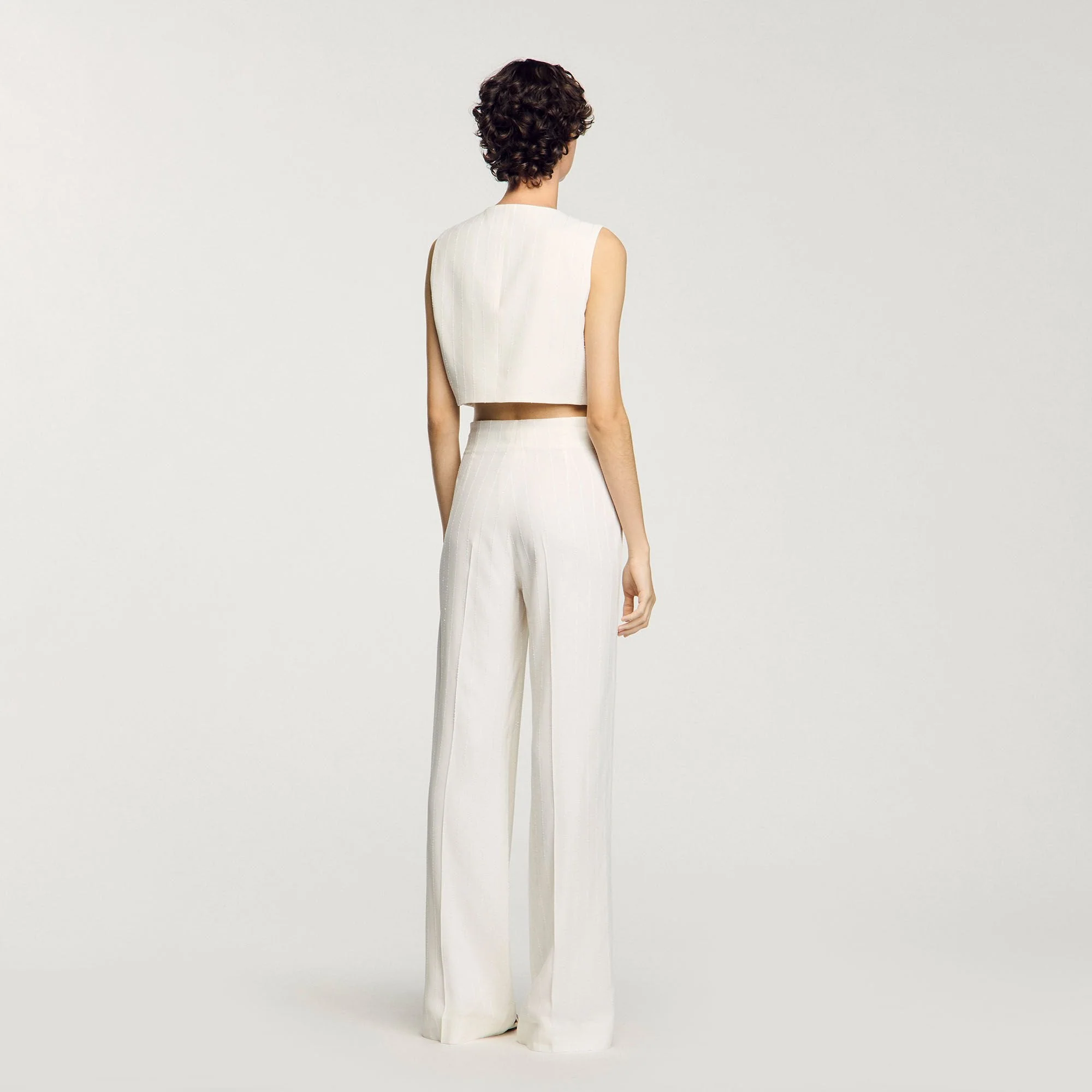 Concorde Sequin Suit Trousers Ecru - Image 5