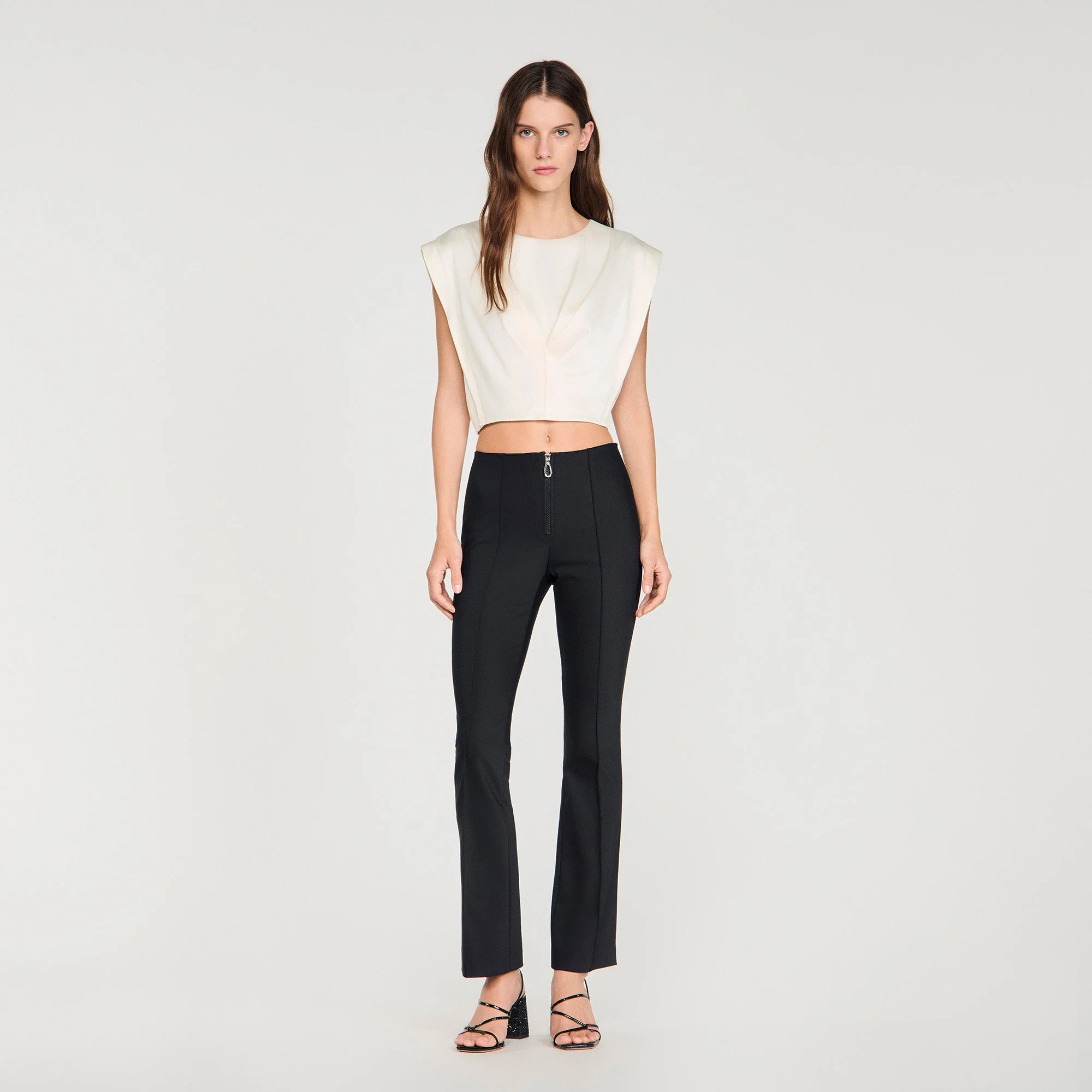 Mody Pleat And Zip Trousers Black