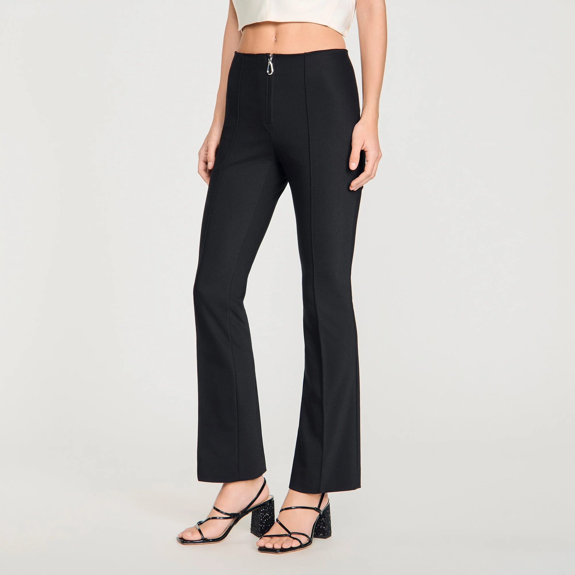 Mody Pleat And Zip Trousers Black - Image 4