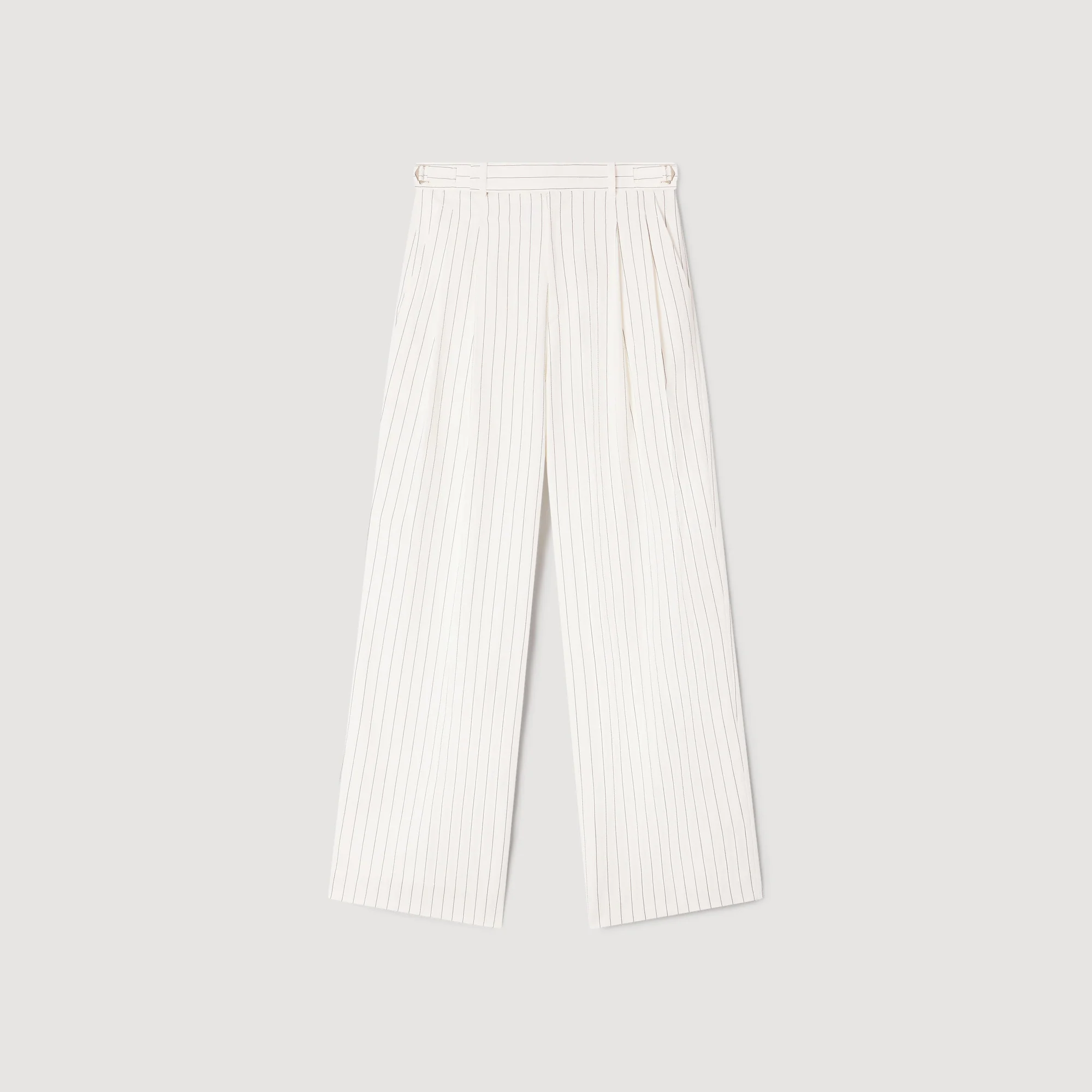 Matson Striped Suit Trousers Ecru / Black - Image 6