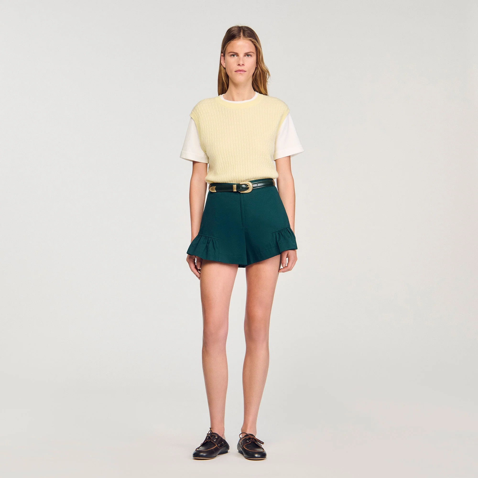 Hugues Dual-Material Knit Jumper Light Yellow