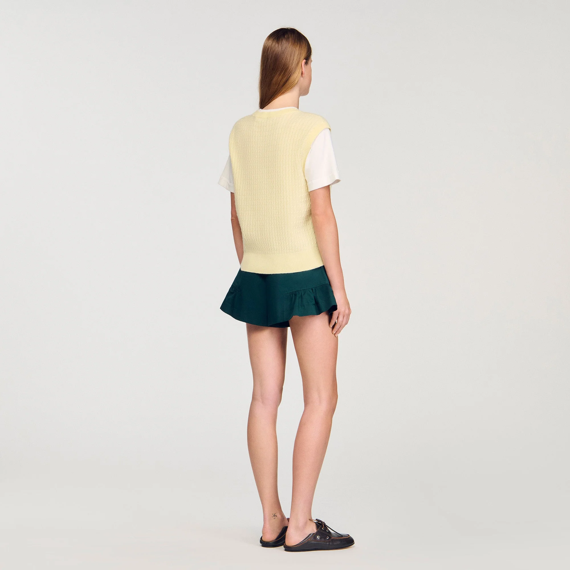 Hugues Dual-Material Knit Jumper Light Yellow - Image 2