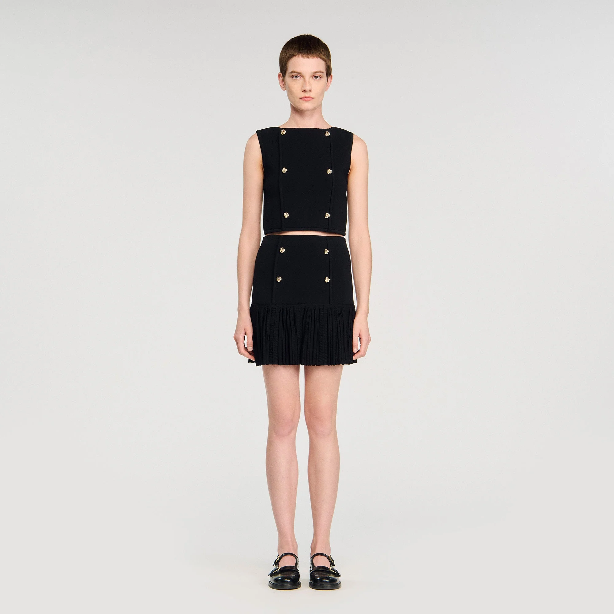Tal Cropped Knit Sweater Black - Image 2