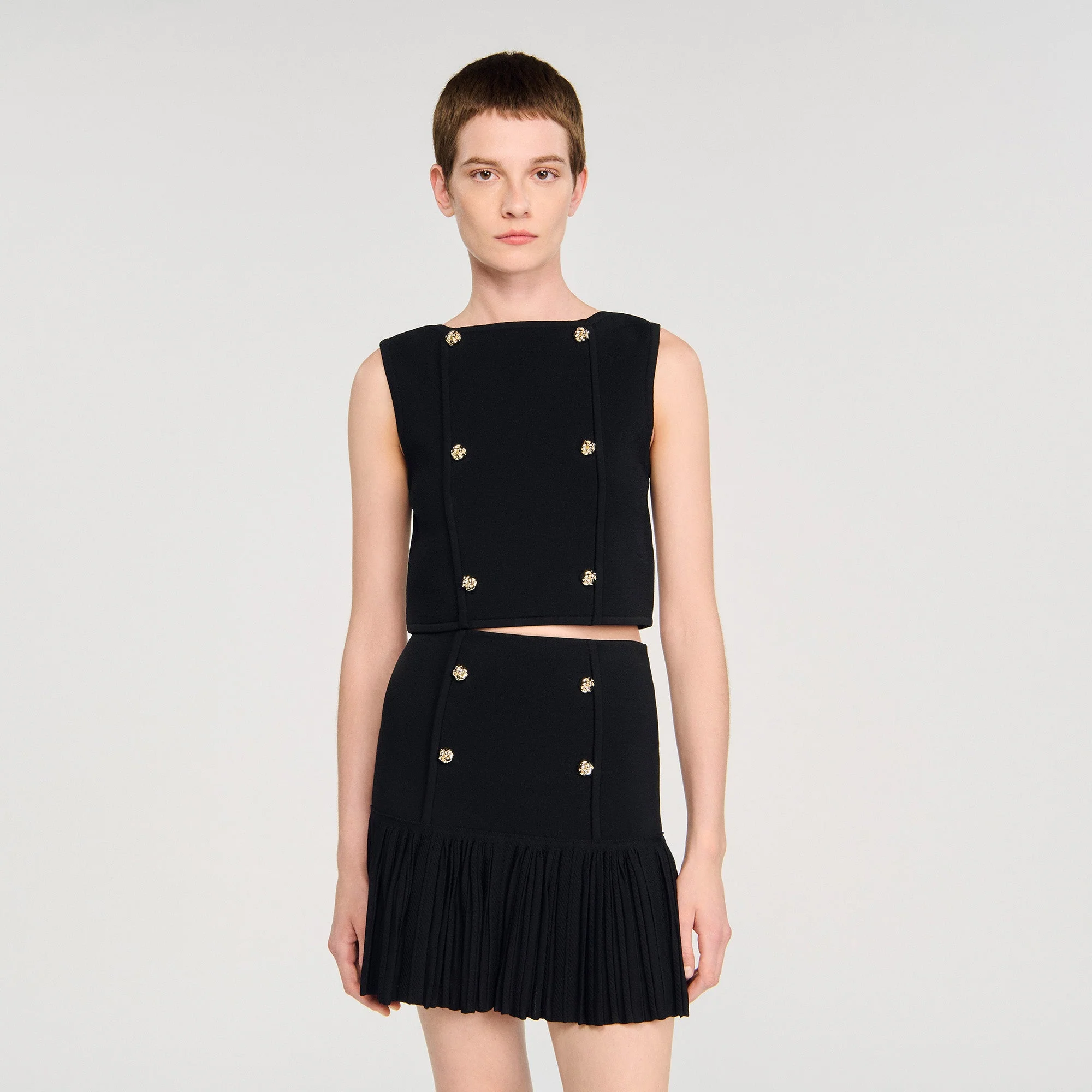 Tal Cropped Knit Sweater Black - Image 4
