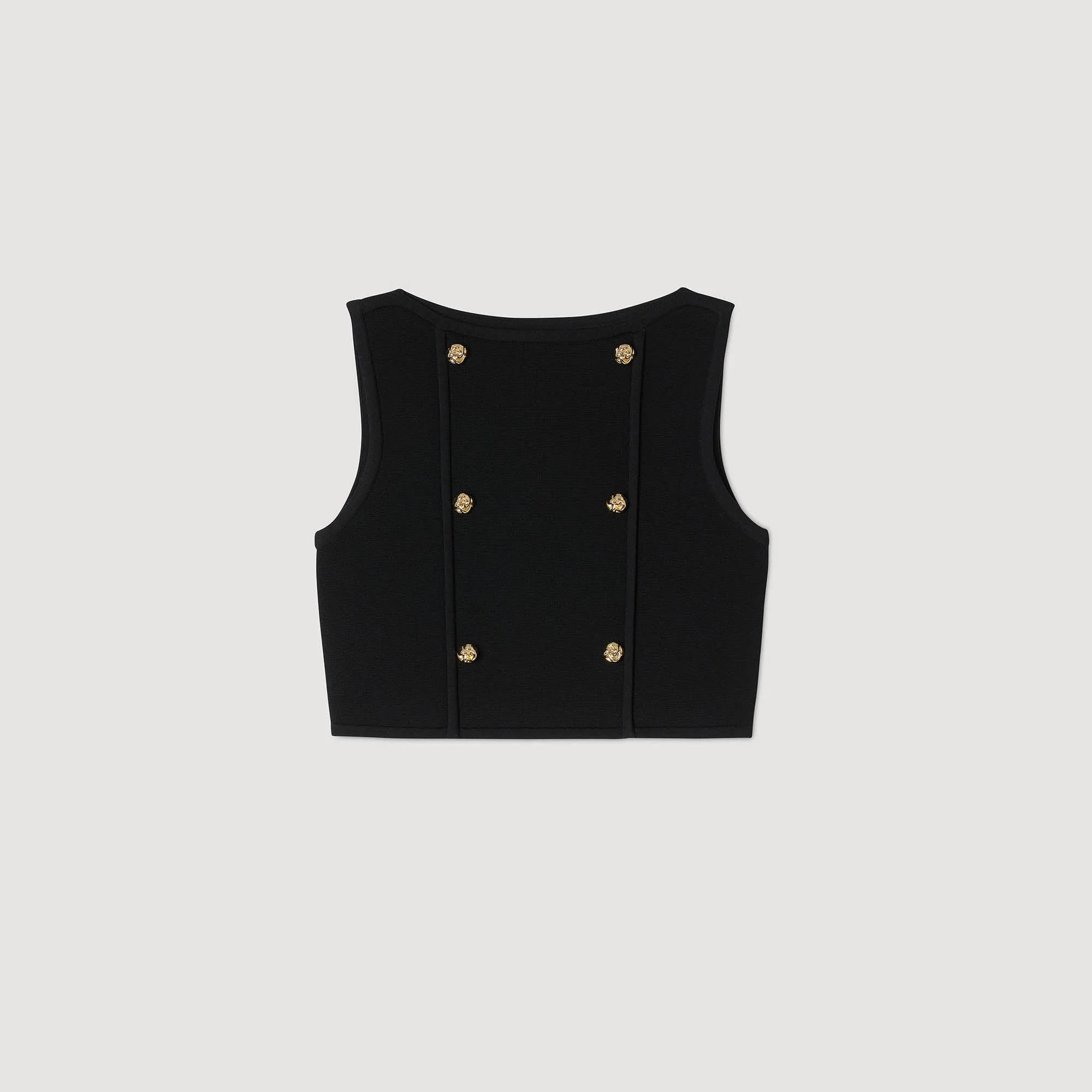 Tal Cropped Knit Sweater Black - Image 6