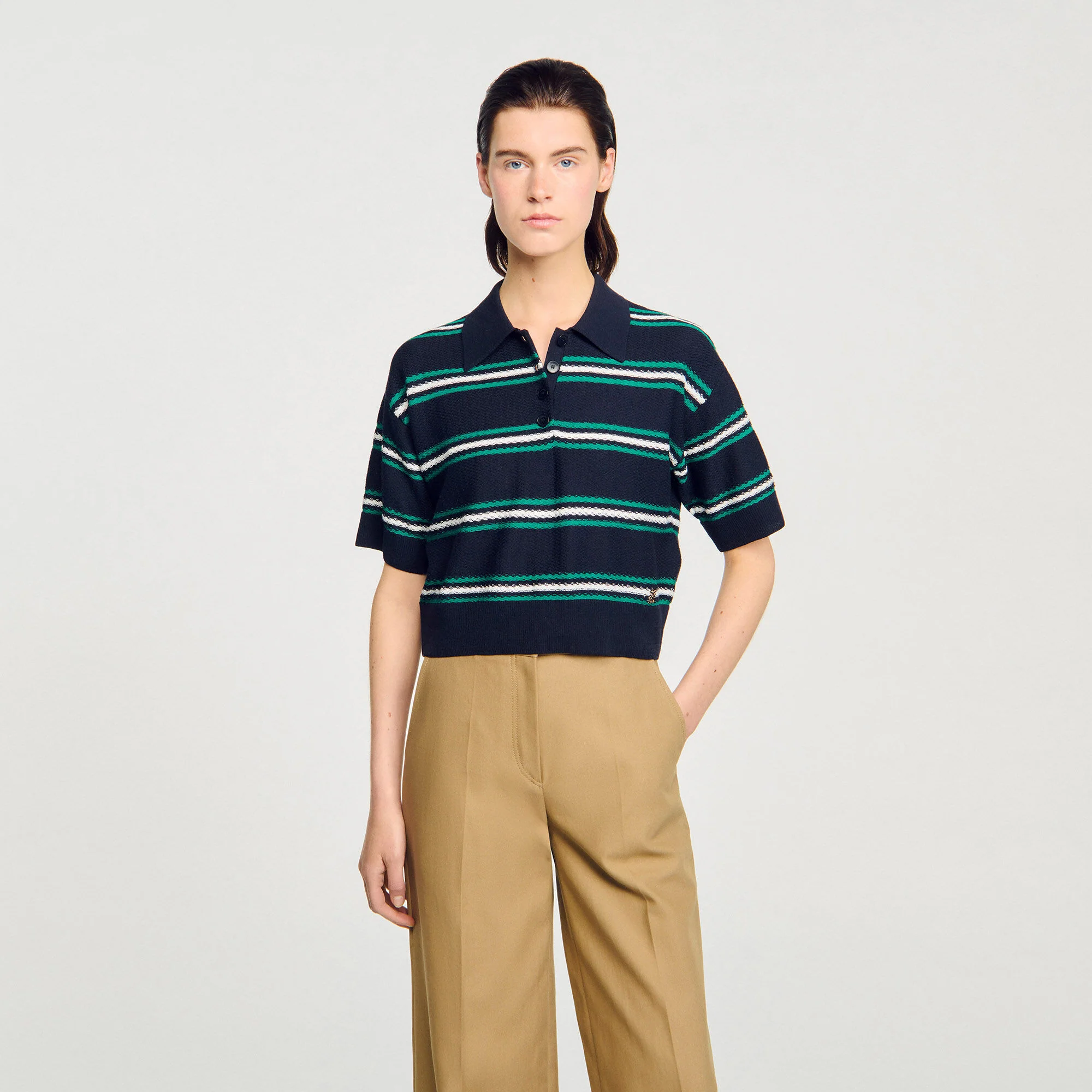 Grimaud Polo-Neck Jumper Navy Blue - Image 4