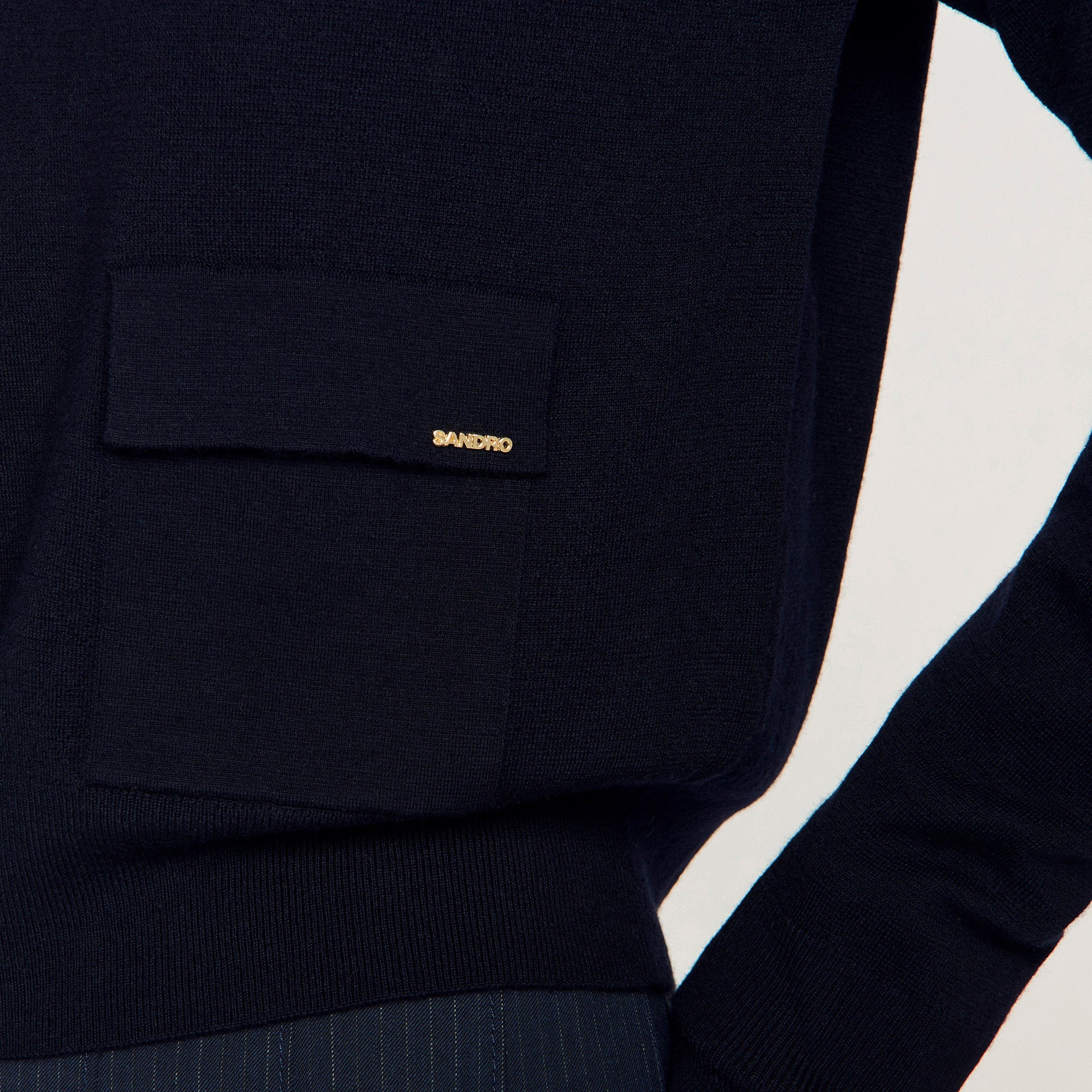 Malroy V-Neck Wool Jumper Navy Blue - Image 3
