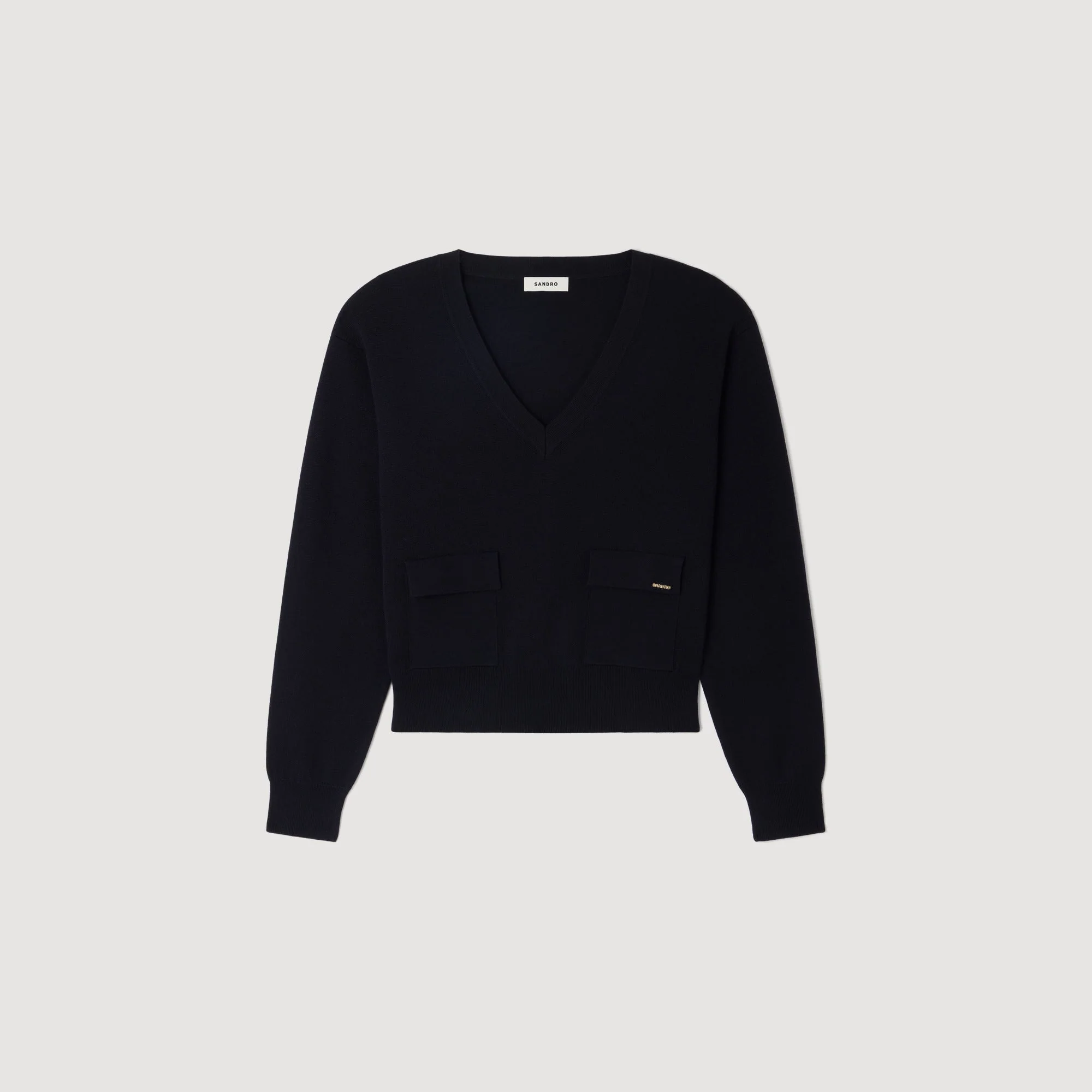 Malroy V-Neck Wool Jumper Navy Blue - Image 6