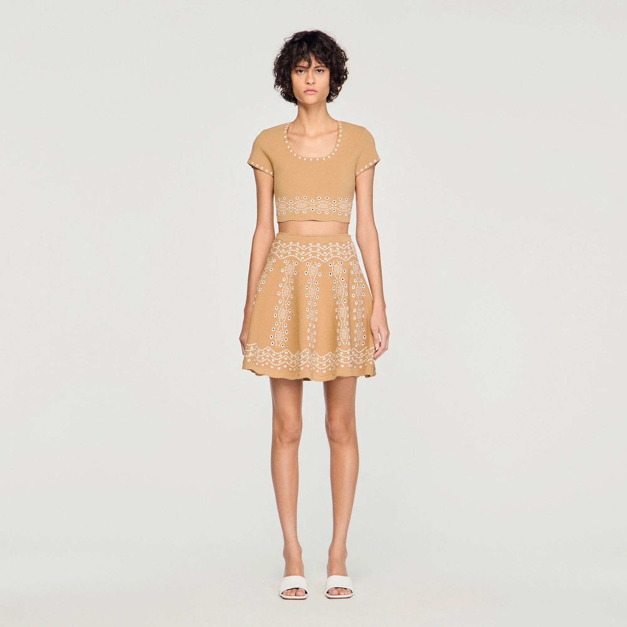 Siena Jumper With Contrast Embroidery Beige - Image 2